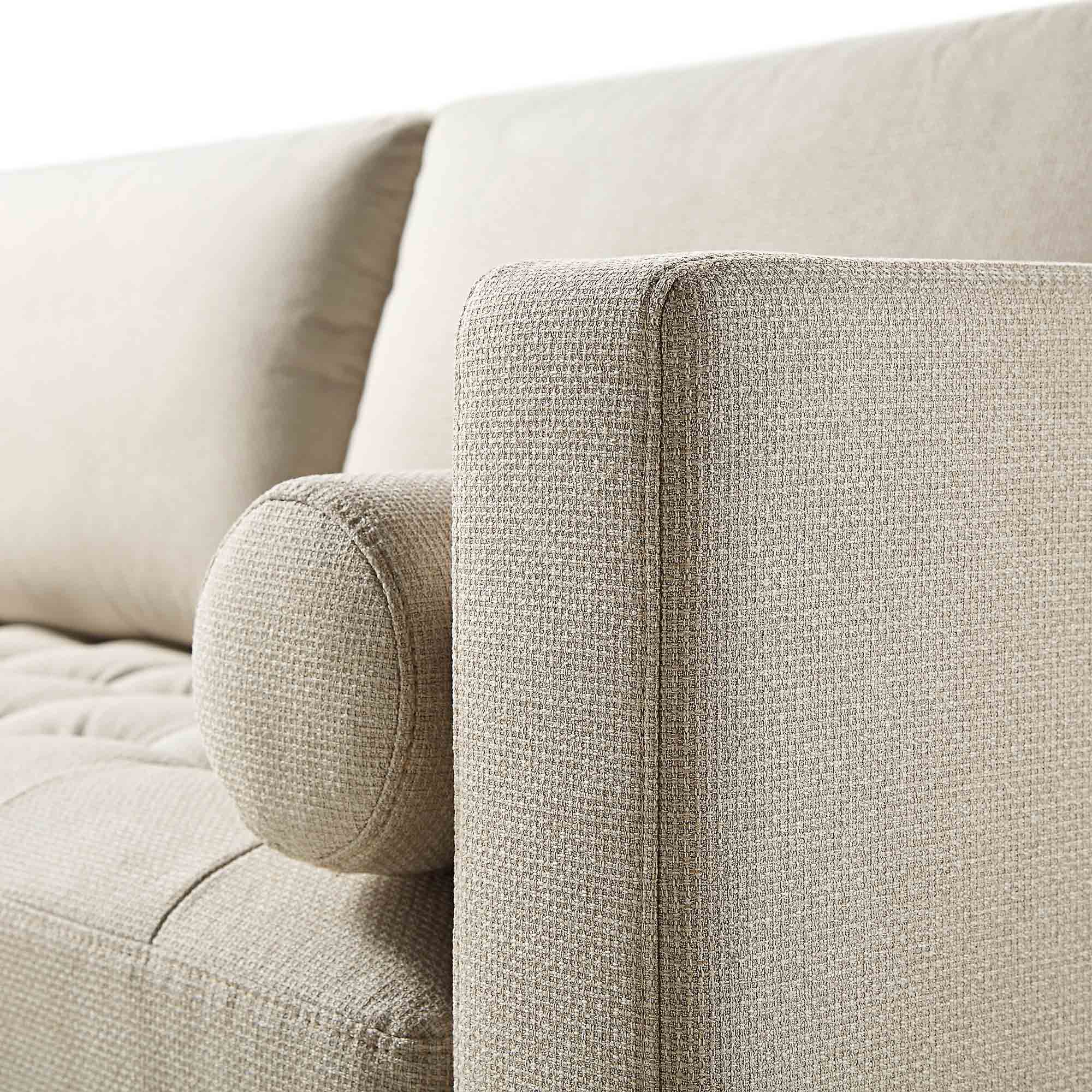 Henrietta Beige Woven Fabric Grand 4-Seater Chaise End Sofa, Right Hand Facing - Image 10