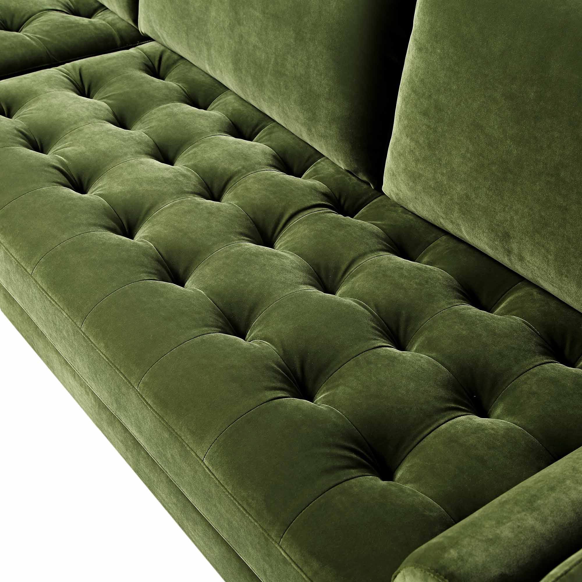 Henrietta Moss Green Velvet Grand 4-Seater Chaise End Sofa, Right Hand Facing - Image 12