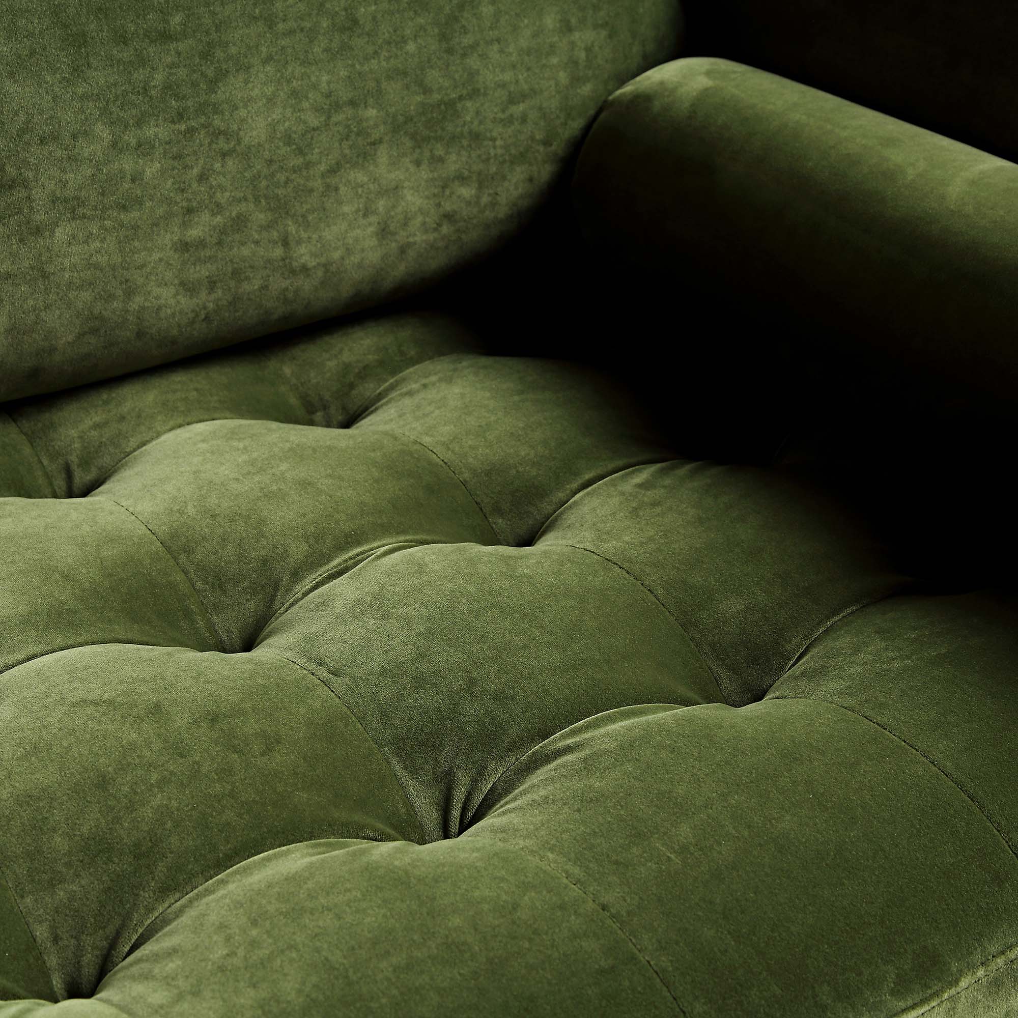 Henrietta Large 3-Seater Sofa, Moss Green Velvet - Image 13
