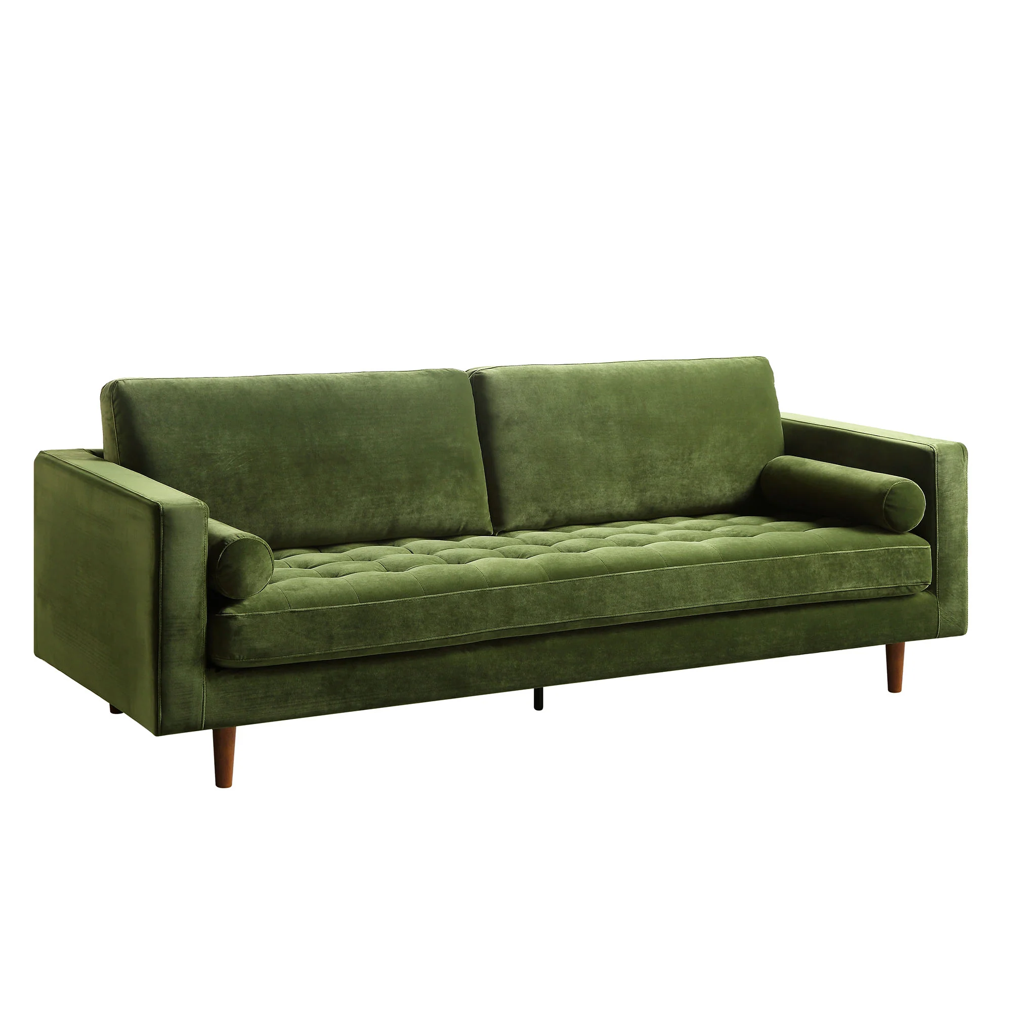Henrietta Large 3-Seater Sofa, Moss Green Velvet - Image 6