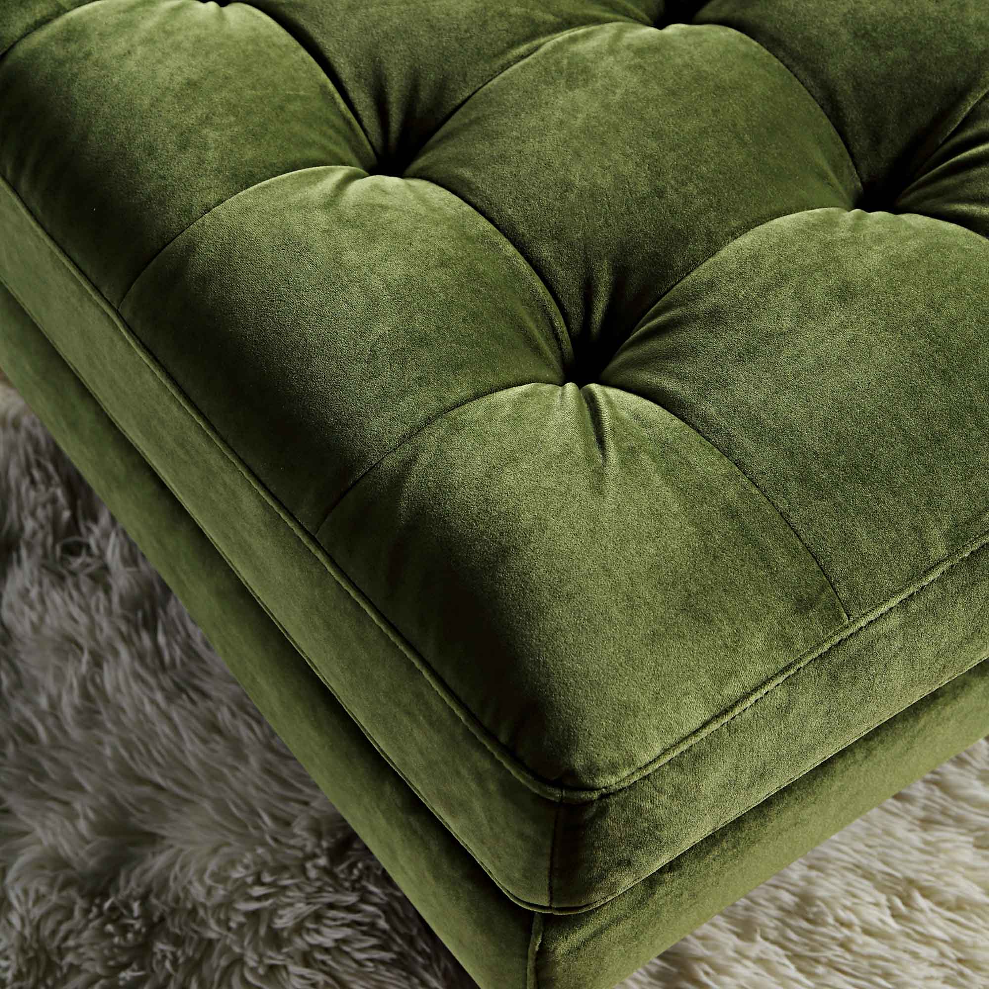 Henrietta Ottoman, Moss Green Velvet - Image 4