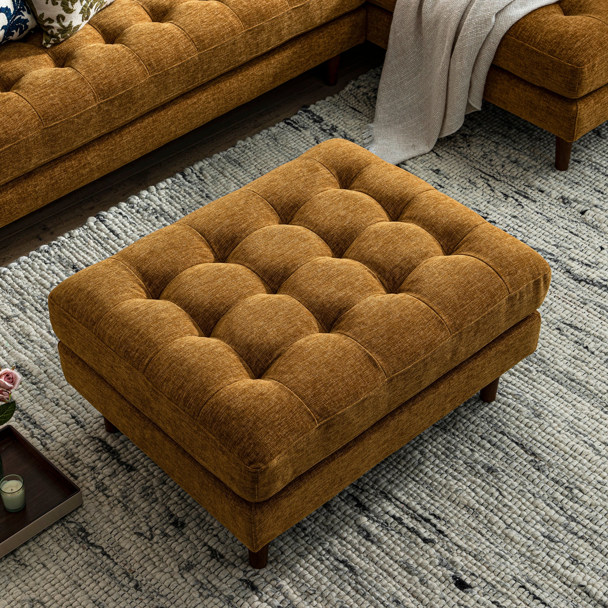 Henrietta Ottoman, Spiced Honey Chenille - Image 3
