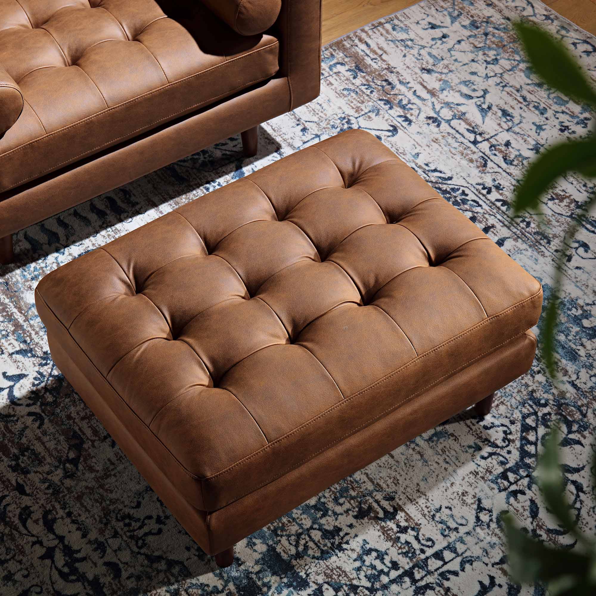 Henrietta Ottoman, Tan Faux Suede - Image 3