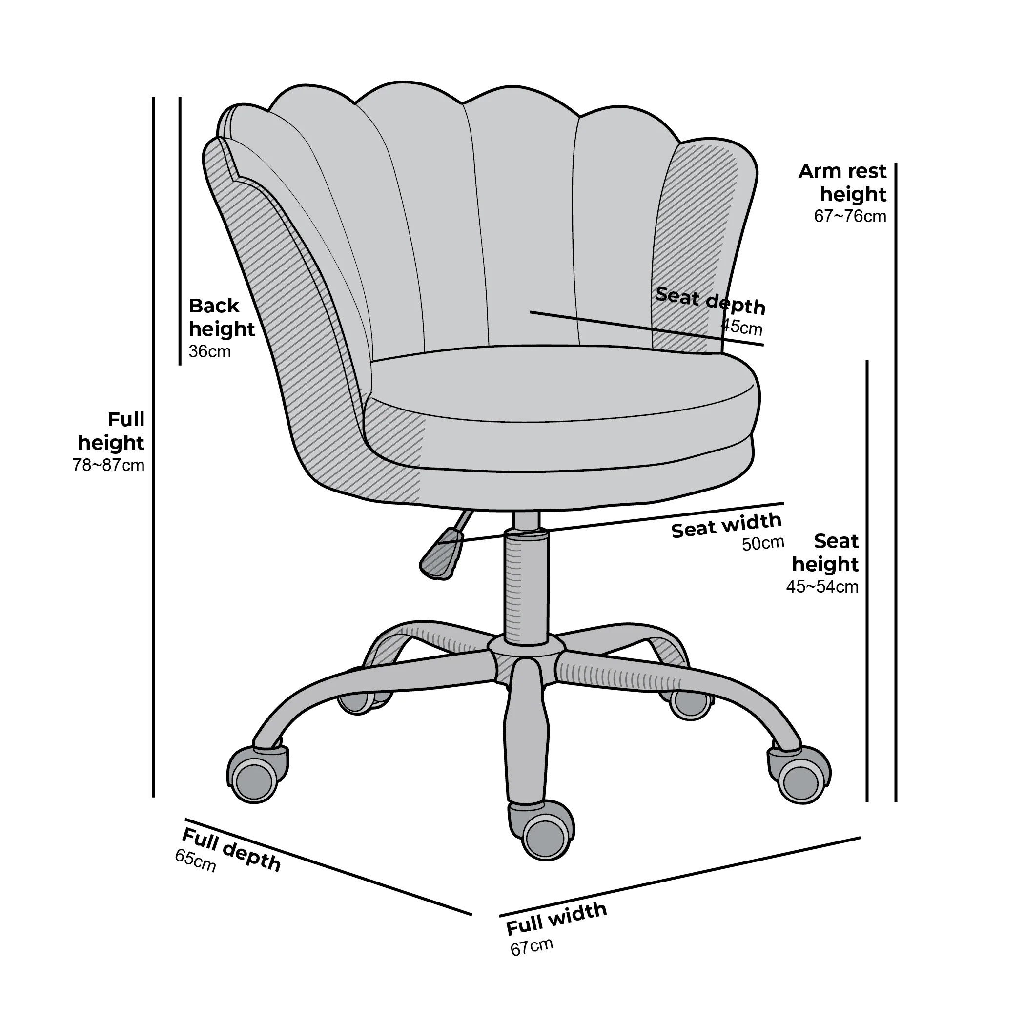Hepburn Scalloped Swivel Chair (Ecru Boucle) - Image 3
