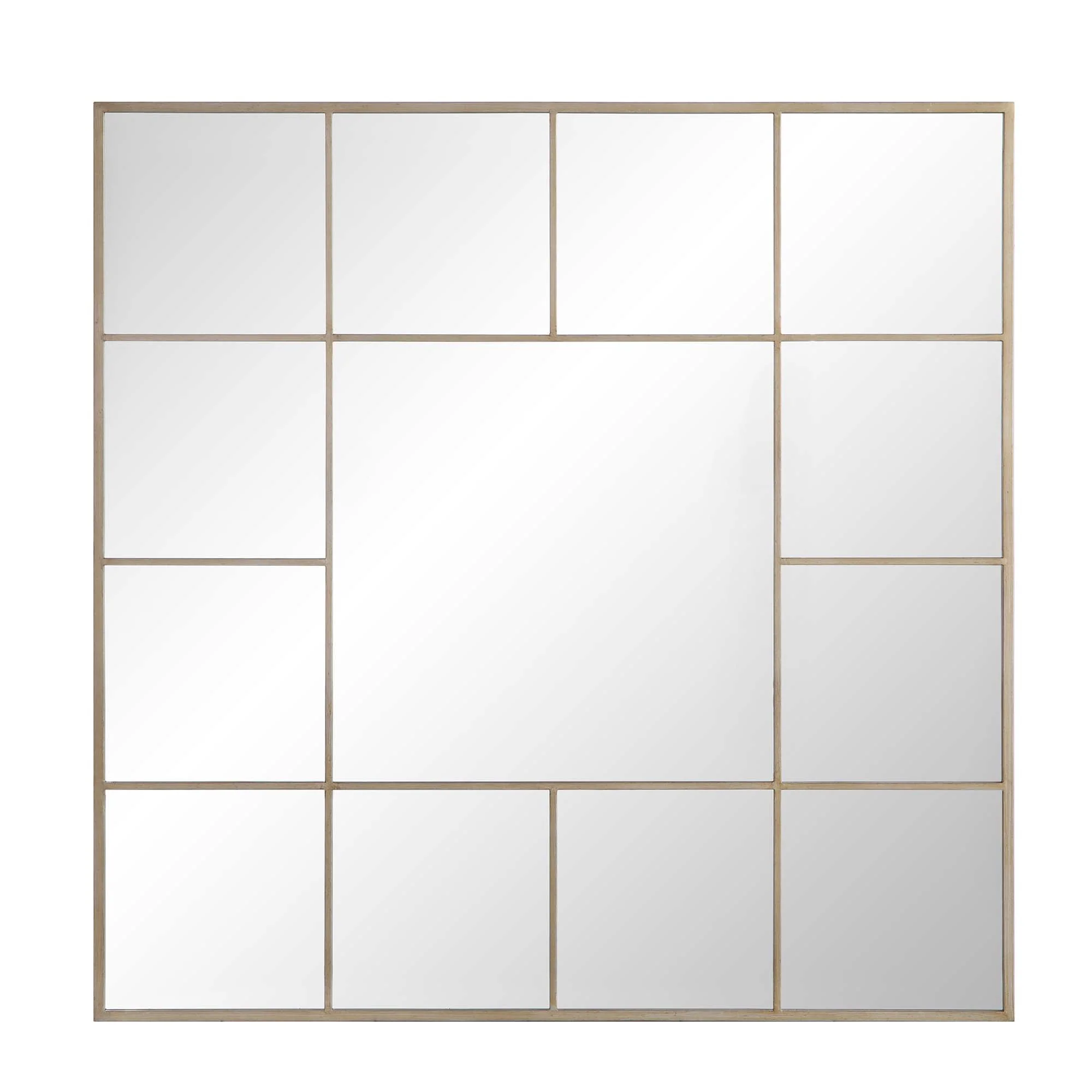 Herbert Industrial Metal Window Mirror 120 x 120 cm, Antique Silver Effect - Image 3