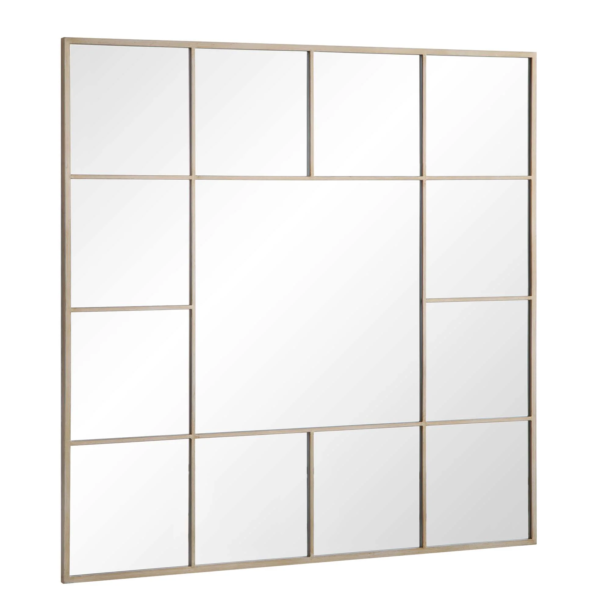Herbert Industrial Metal Window Mirror 120 x 120 cm, Antique Silver Effect - Image 4