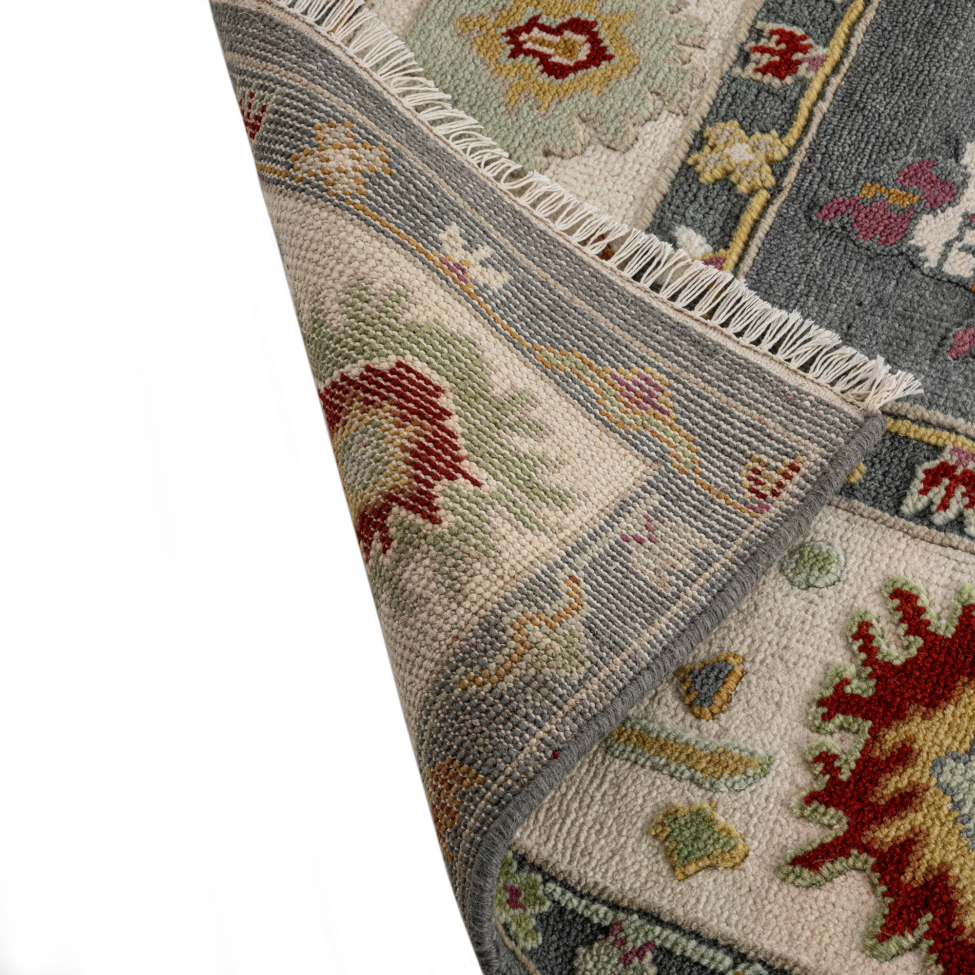 Premium Hand-Knotted Heritage Collection Oushak Enchanted Floral New Zealand Wool Rug - Image 6