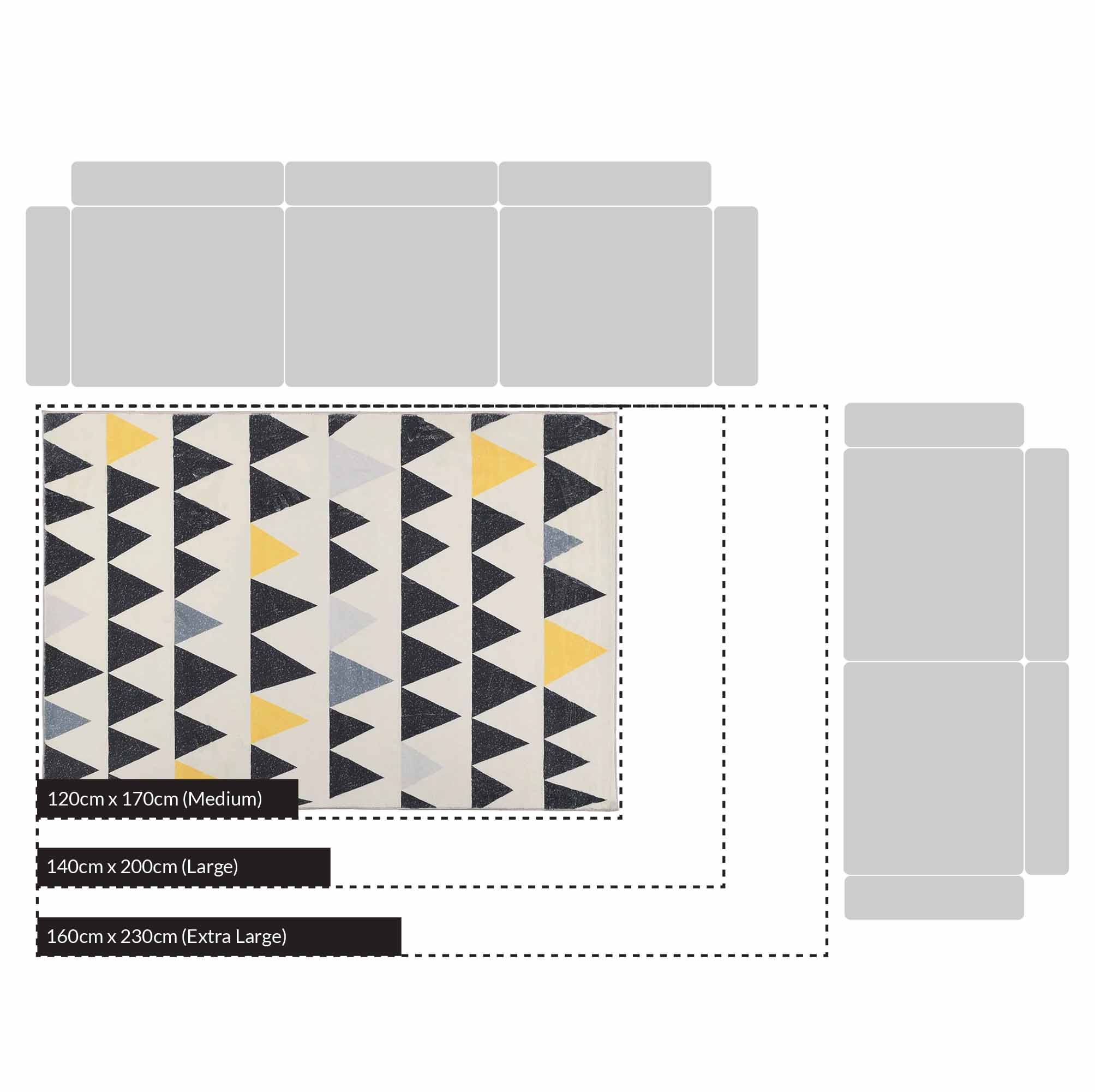 Hex Printed Rug 120 x 170 cm - Image 3