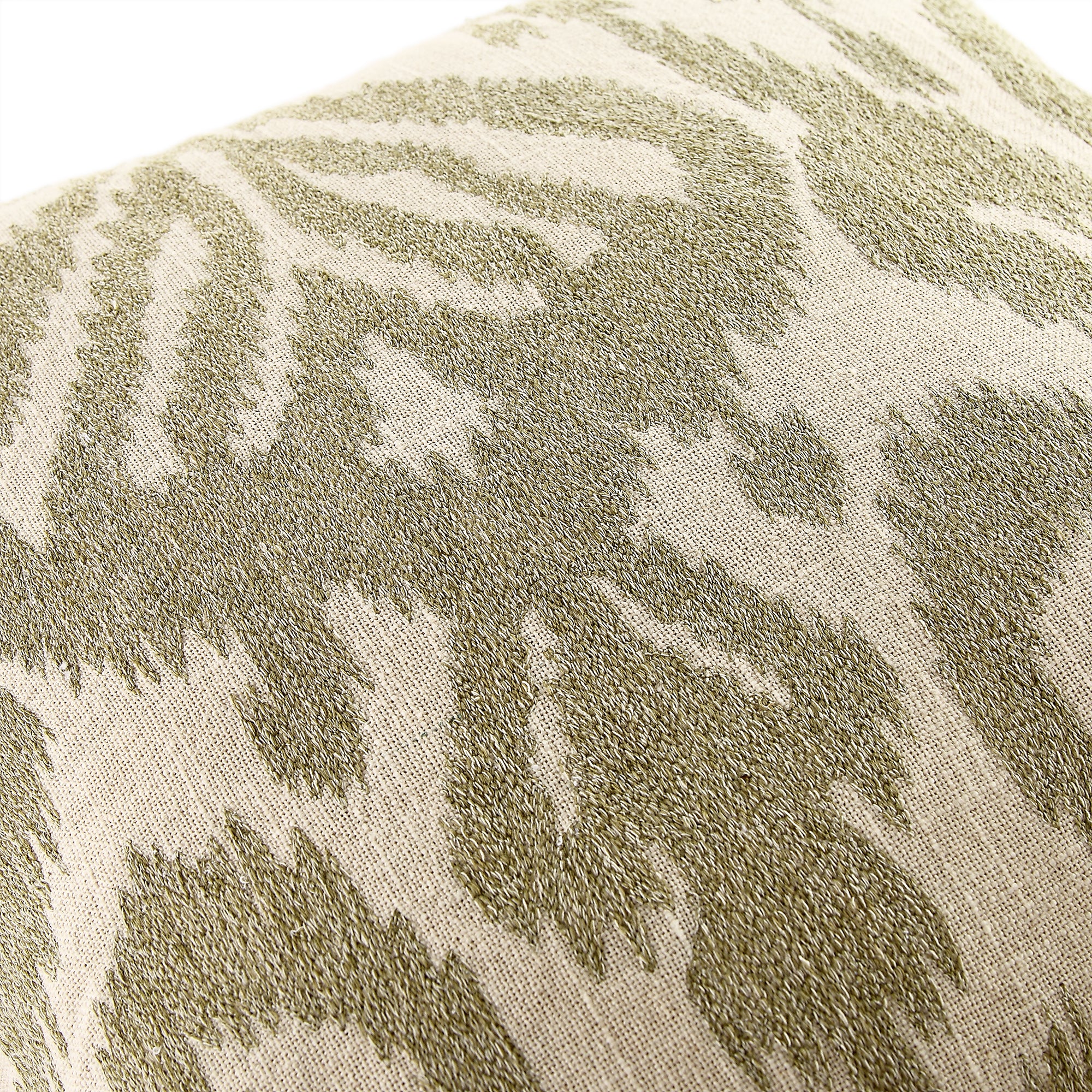 Ikat Collection Sage Green Hand Embroidered Cushion - Image 4