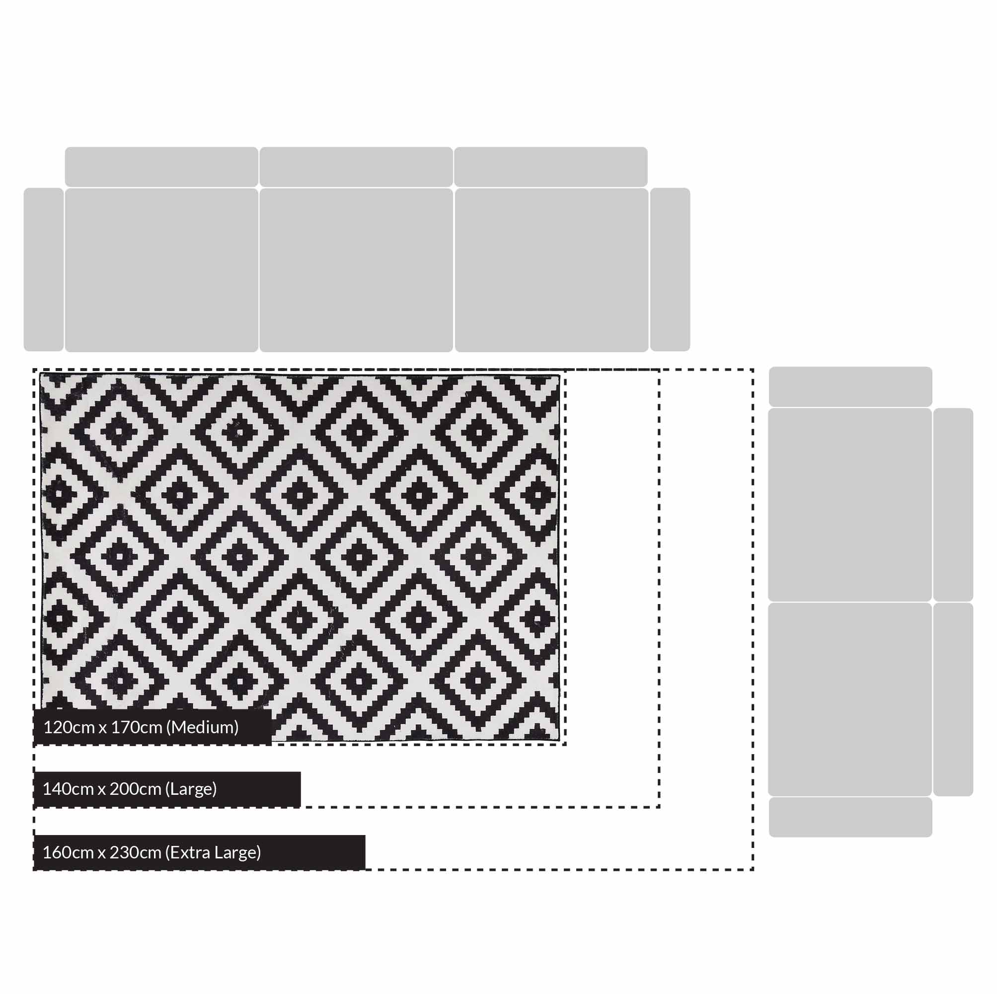 Illusion Monochrome Printed Rug 140 x 200 cm - Image 4