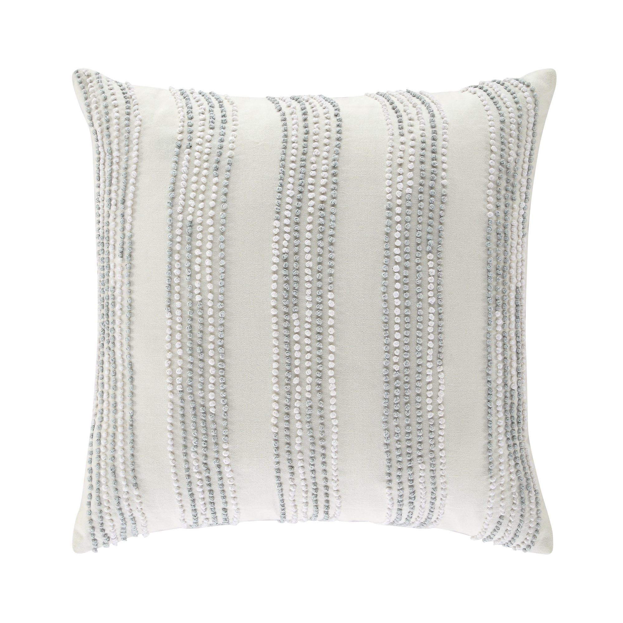 Indigo Collection Laguna French Knot White & Blue Cotton Cushion - Image 4