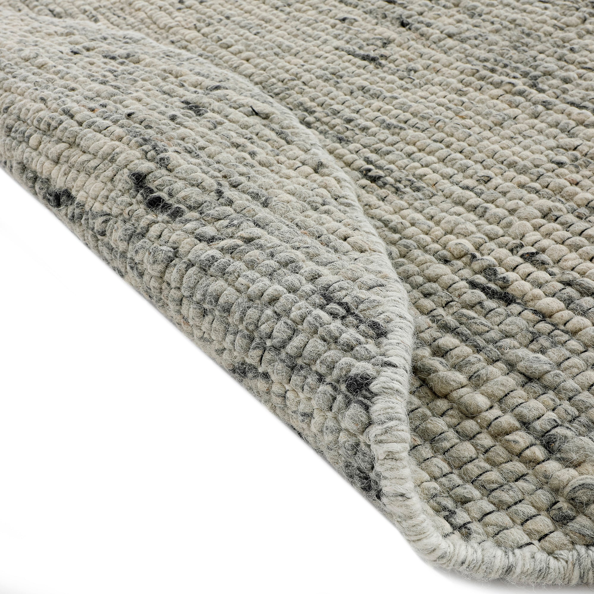 Indra Dark Grey Handwoven Wool Round Rug - Image 6