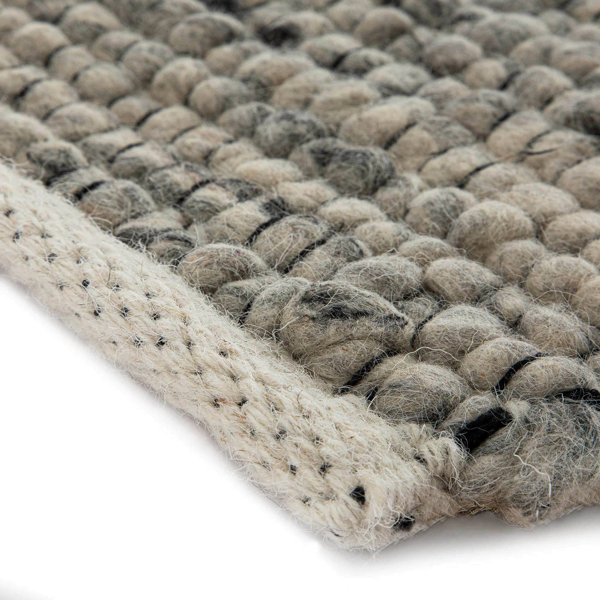 Indra Dark Grey Handwoven Wool Rug - Image 5