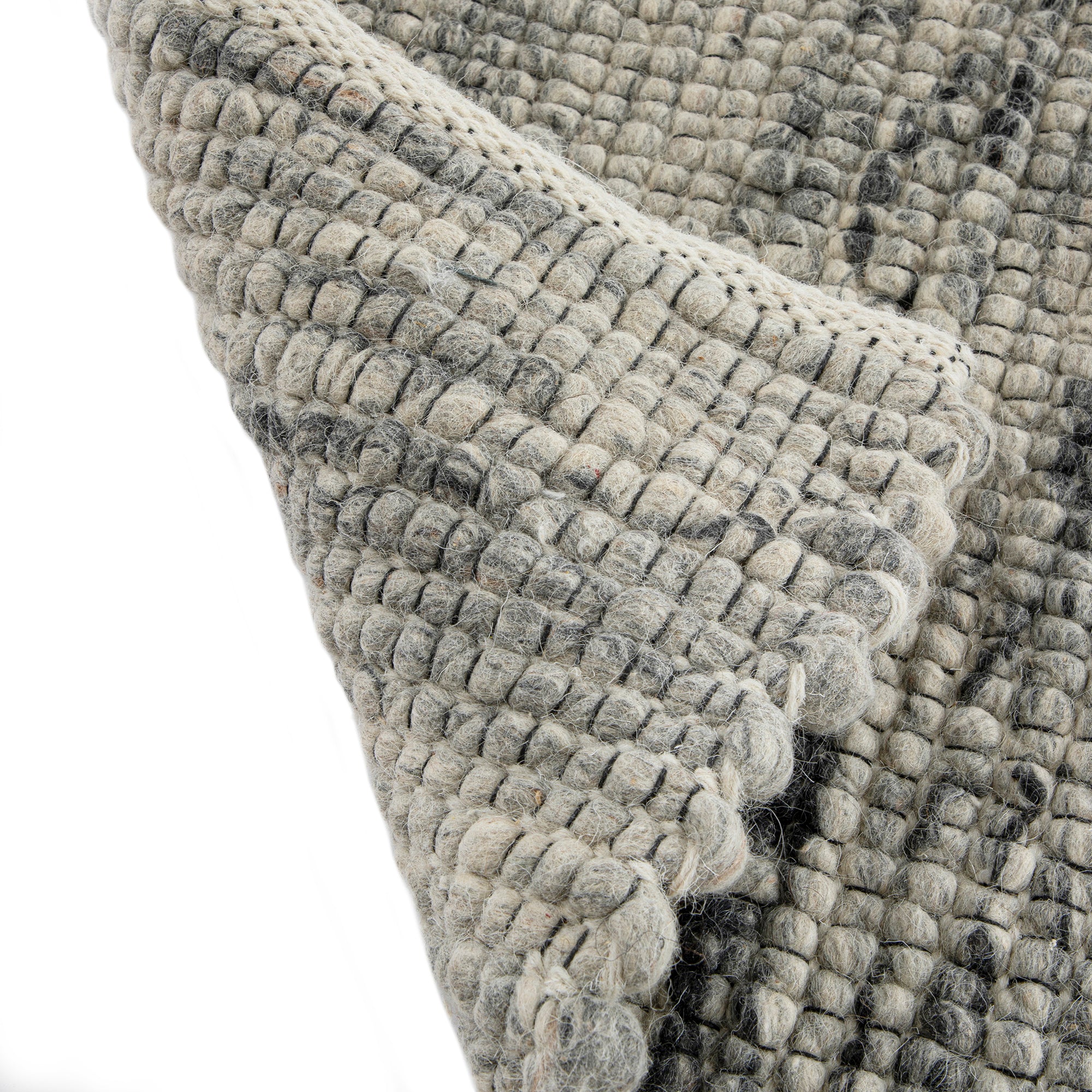 Indra Dark Grey Handwoven Wool Rug - Image 7