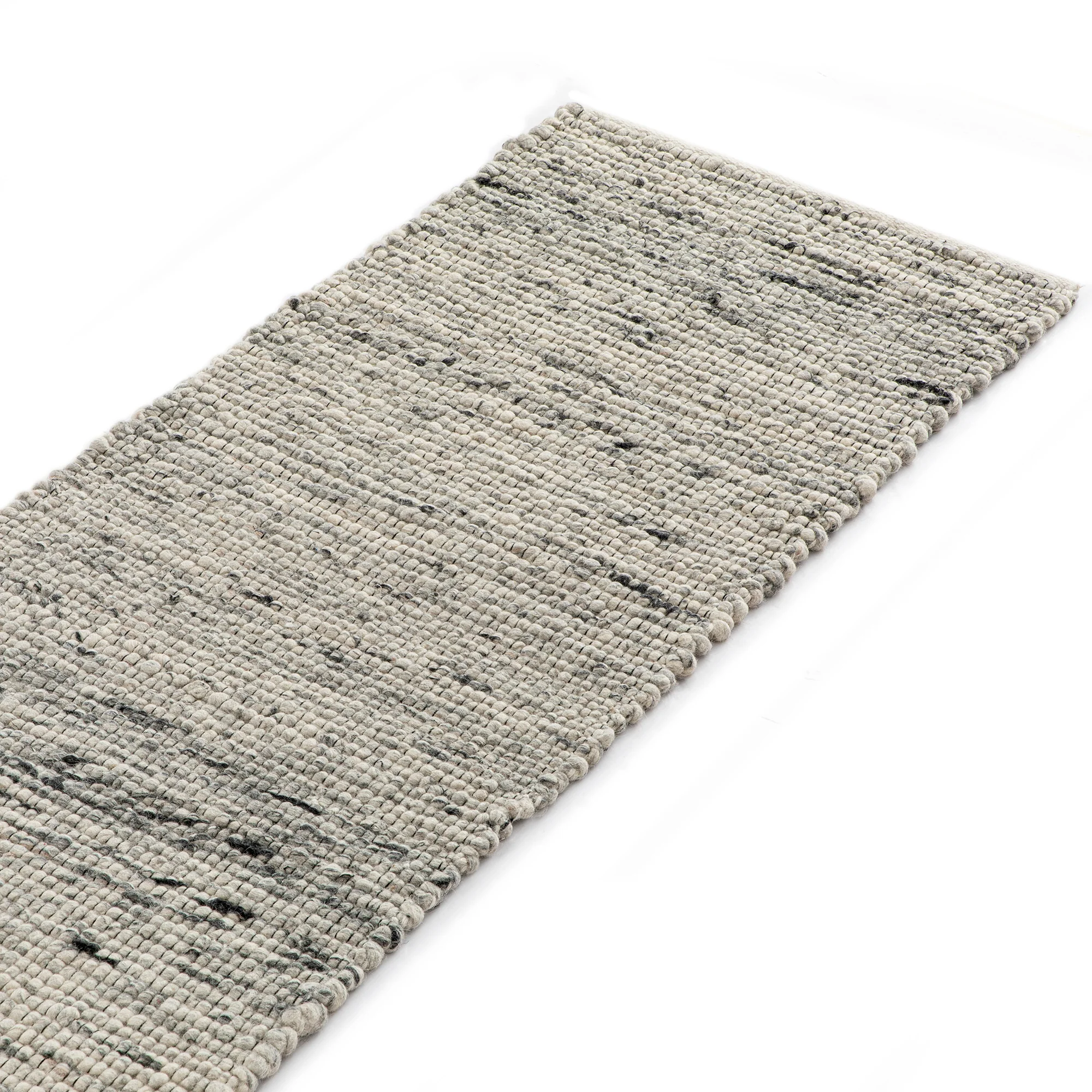 Indra Dark Grey Handwoven Wool Runner - Image 2