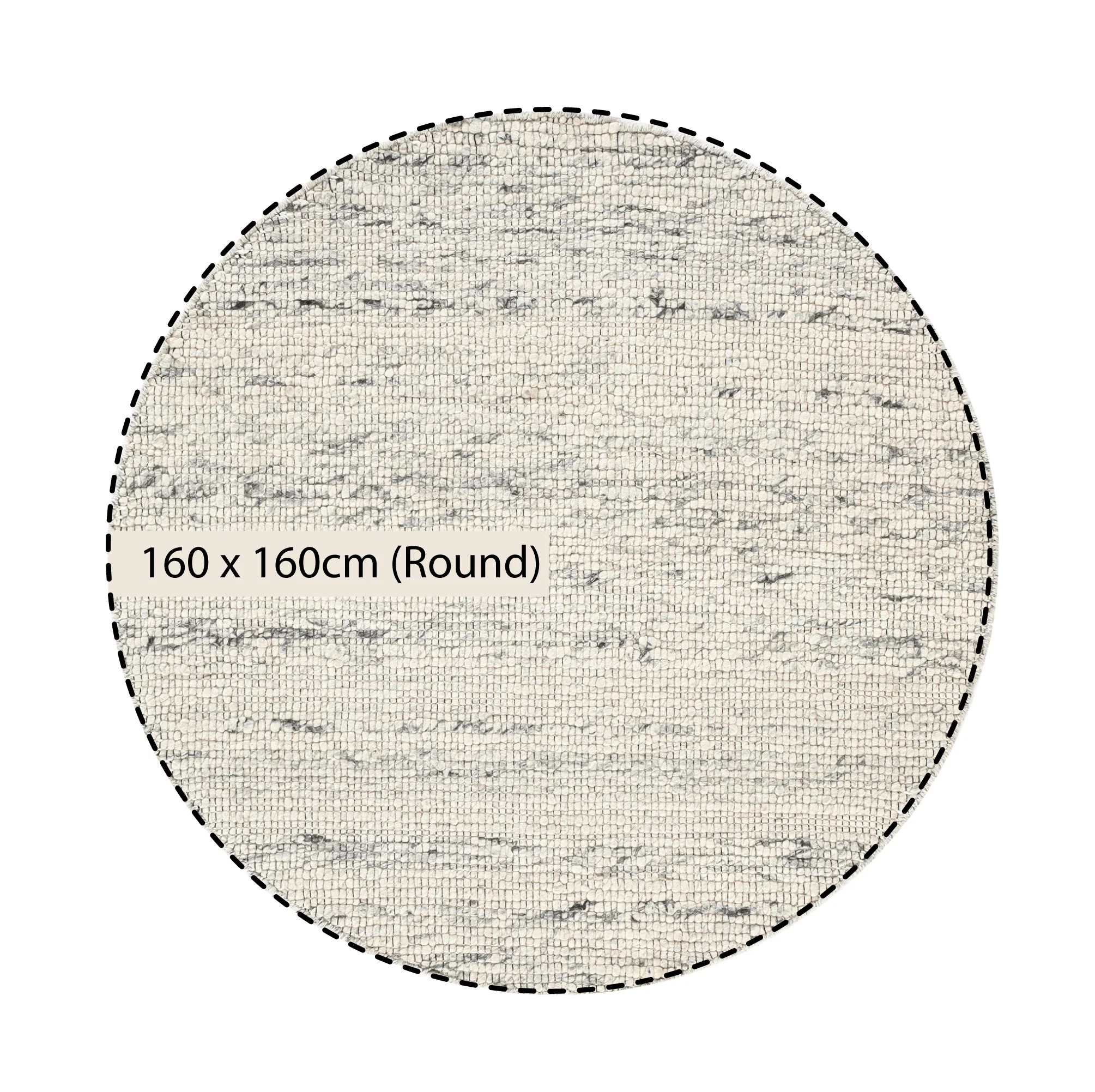 Indra Light Grey Handwoven Wool Round Rug - Image 3