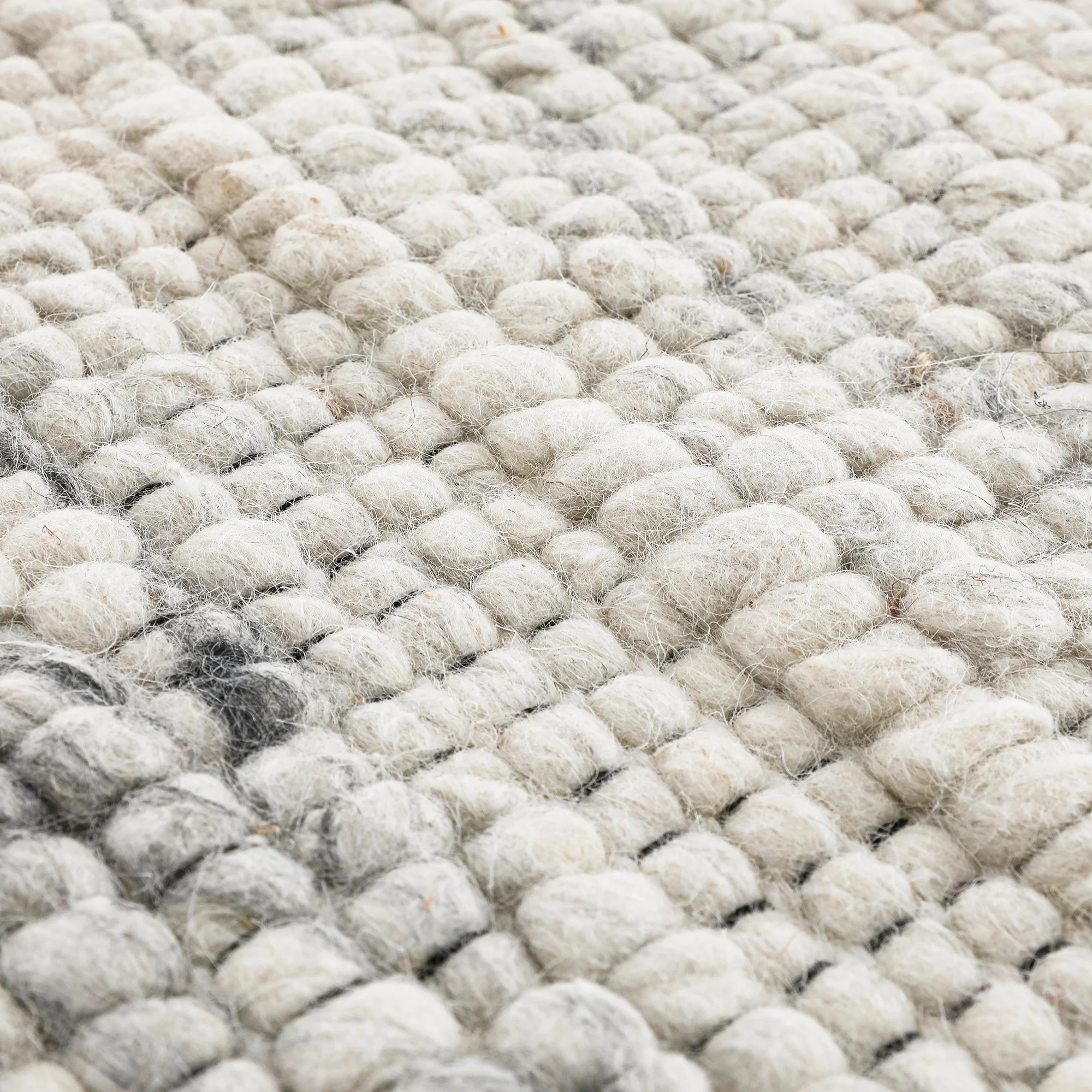 Indra Light Grey Handwoven Wool Round Rug - Image 4