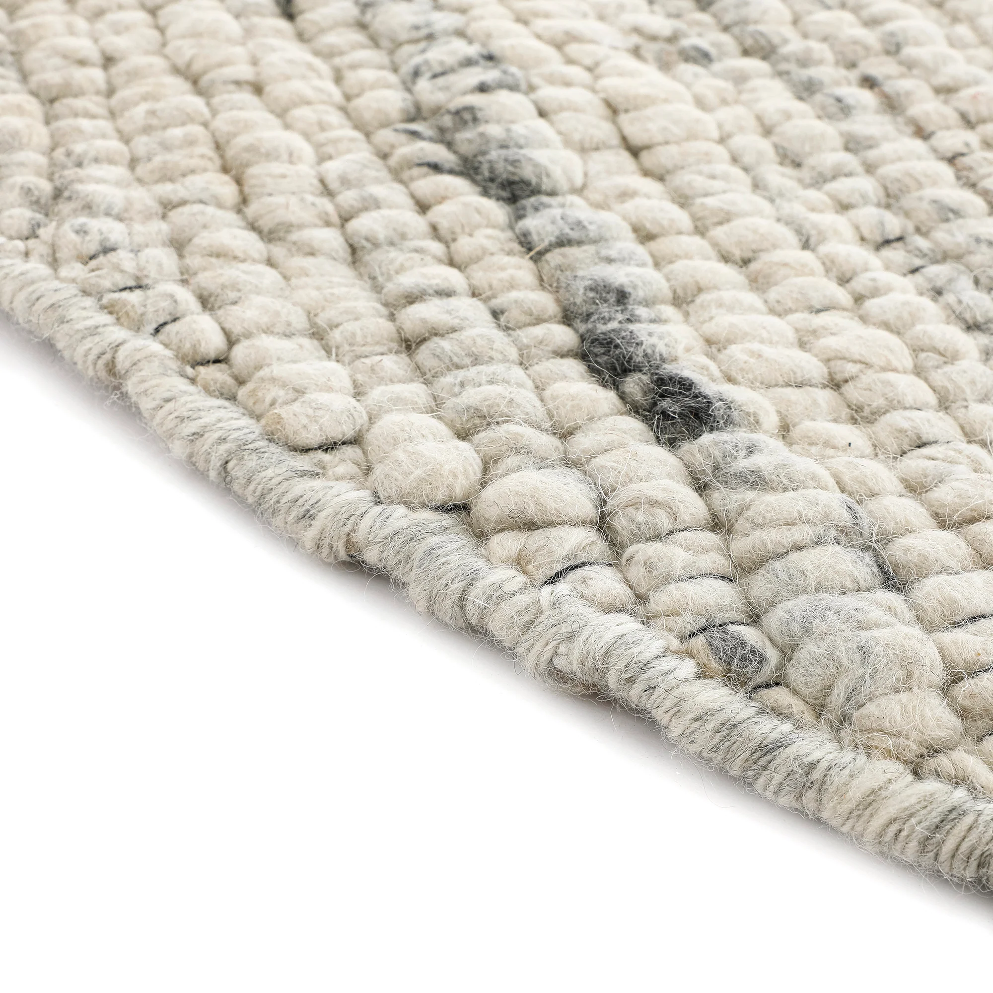 Indra Light Grey Handwoven Wool Round Rug - Image 5