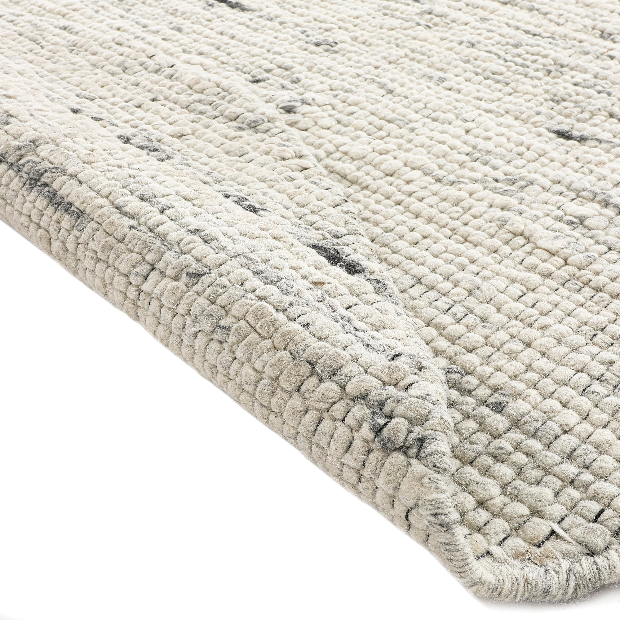 Indra Light Grey Handwoven Wool Round Rug - Image 6
