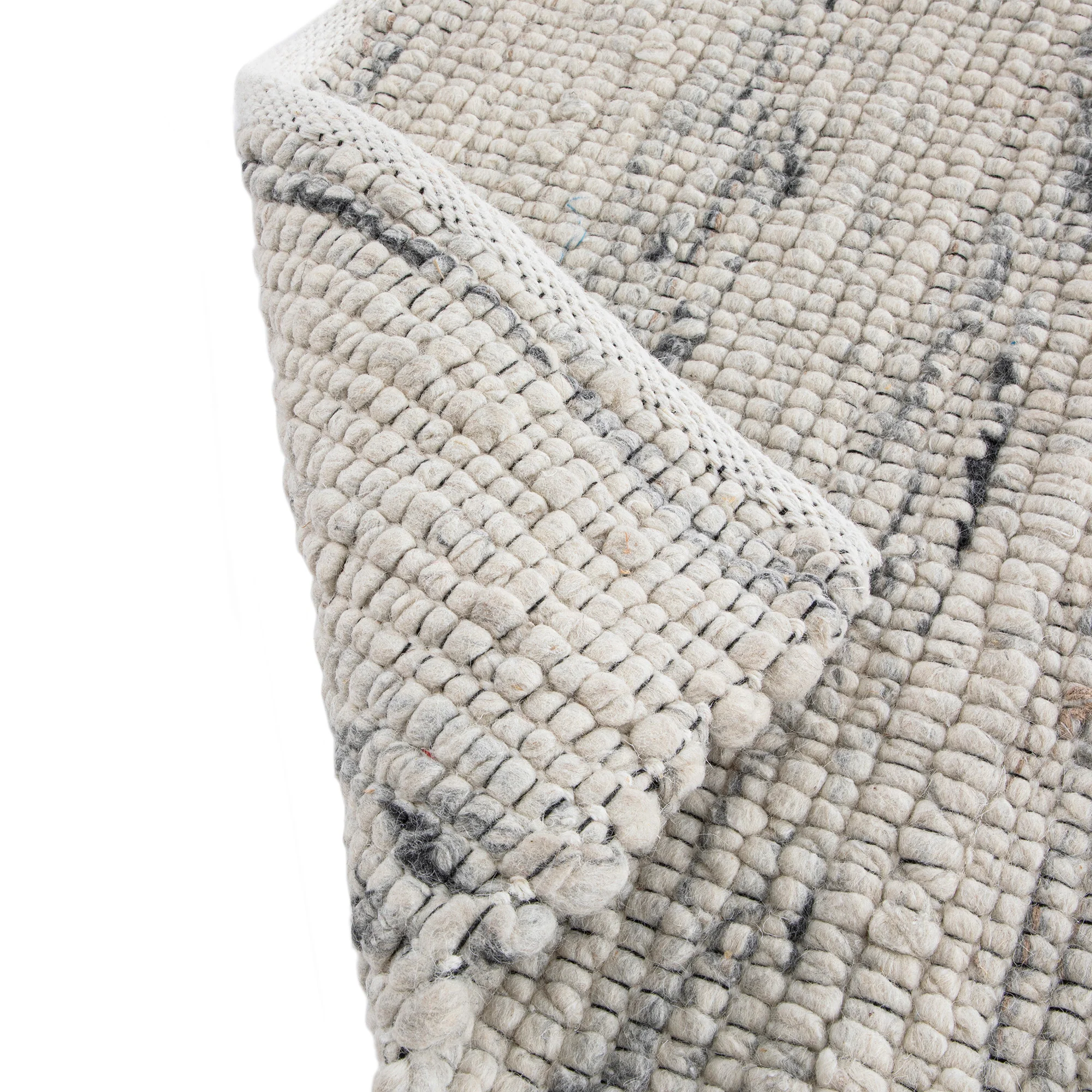 Indra Light Grey Handwoven Wool Rug - Image 8