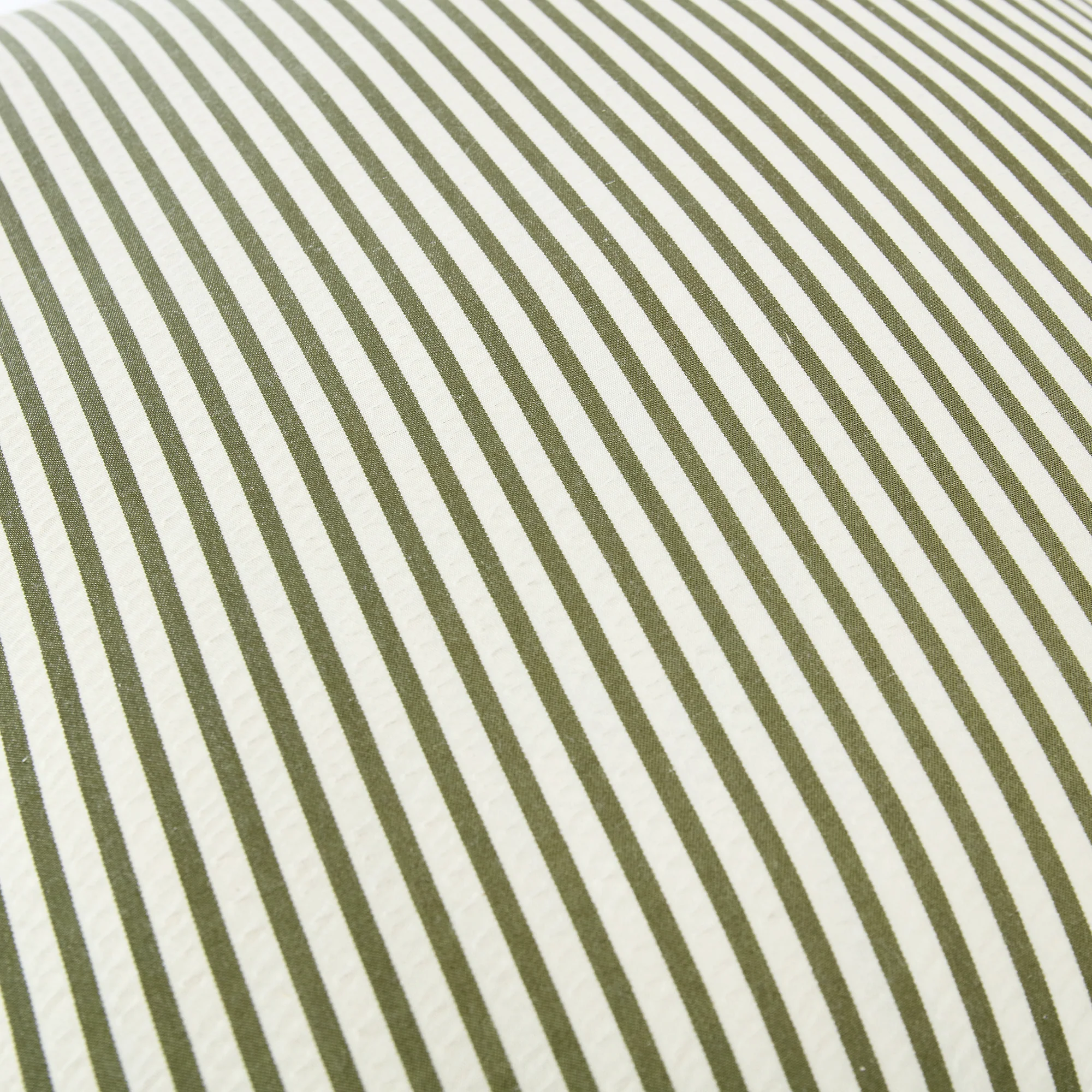 Iris Ticking Green Stripe Seersucker Frill Cushion - Image 7