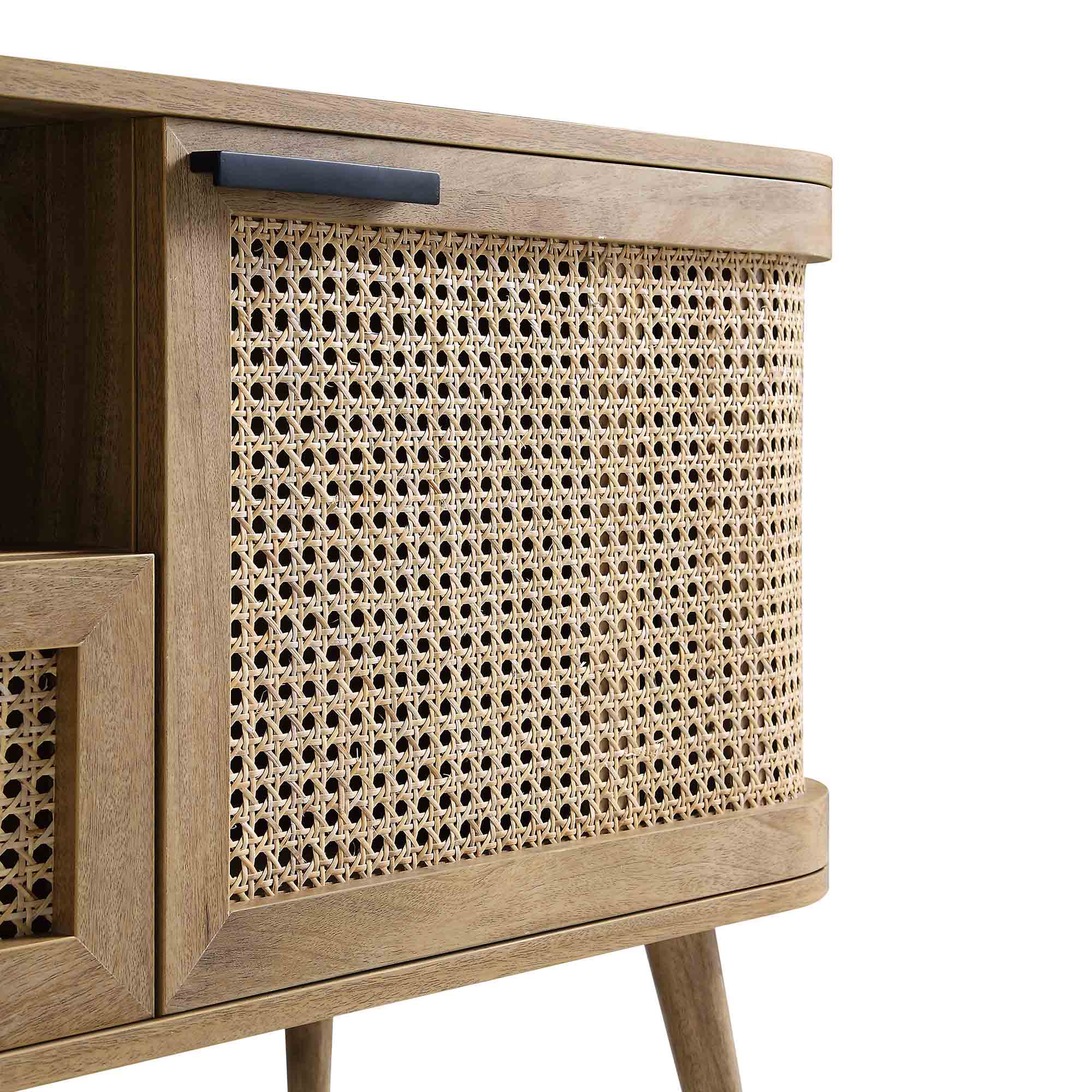 Izzy Curved Rattan 150cm TV Unit, Natural - Image 11