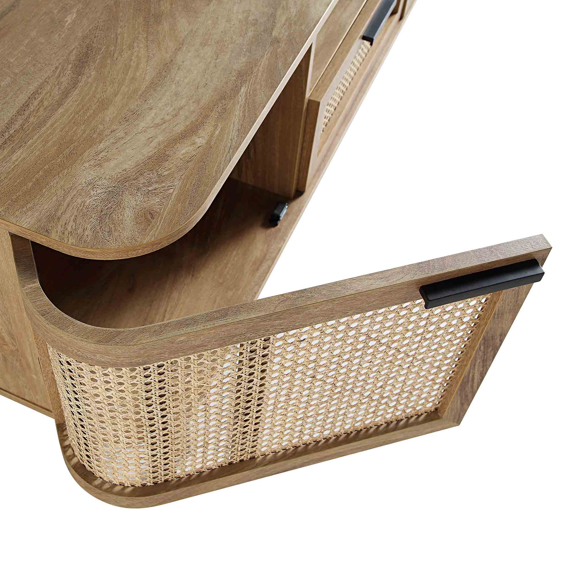Izzy Curved Rattan 150cm TV Unit, Natural - Image 12