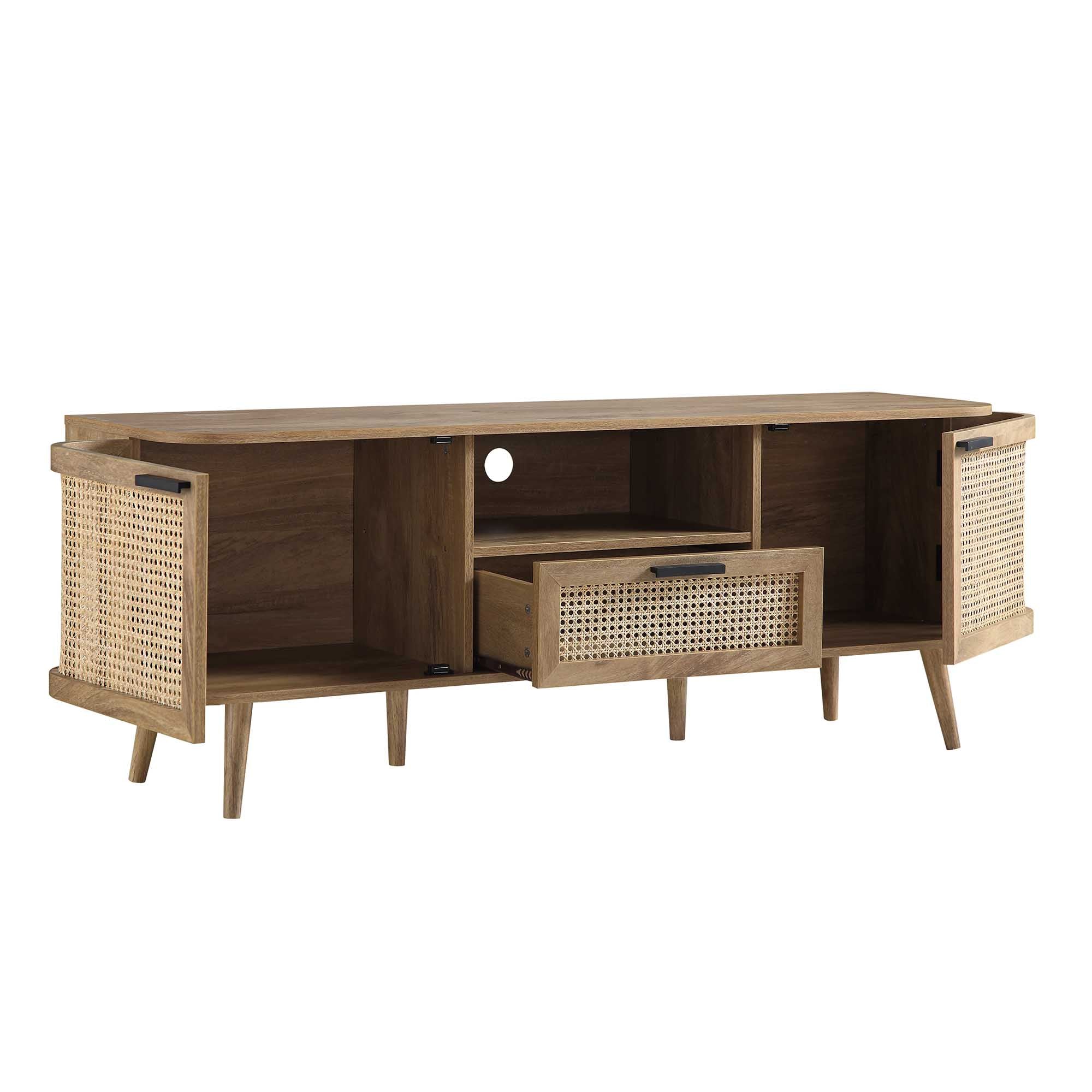 Izzy Curved Rattan 150cm TV Unit, Natural - Image 7