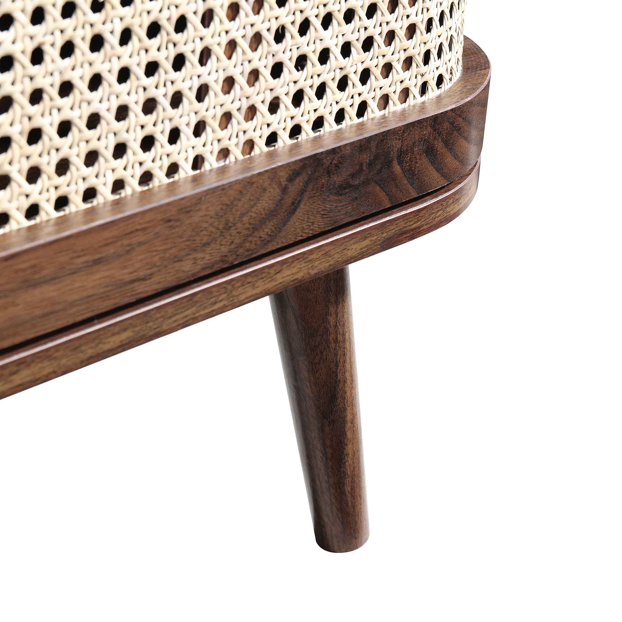 Izzy Curved Rattan 150cm TV Unit, Walnut - Image 15