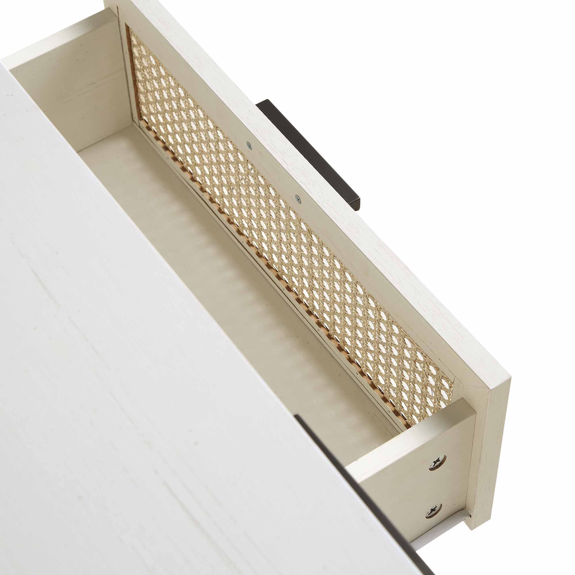 Izzy Curved Rattan 150cm TV Unit, White - Image 14