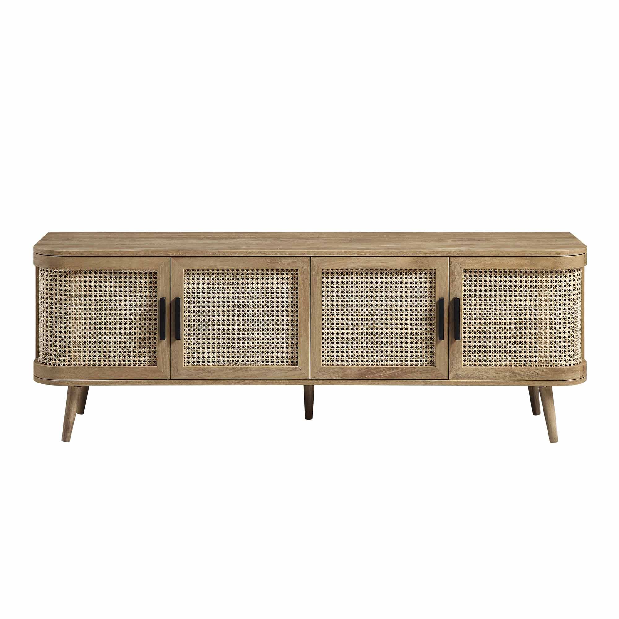 Izzy Curved Rattan 160cm Wide TV Unit, Natural - Image 4