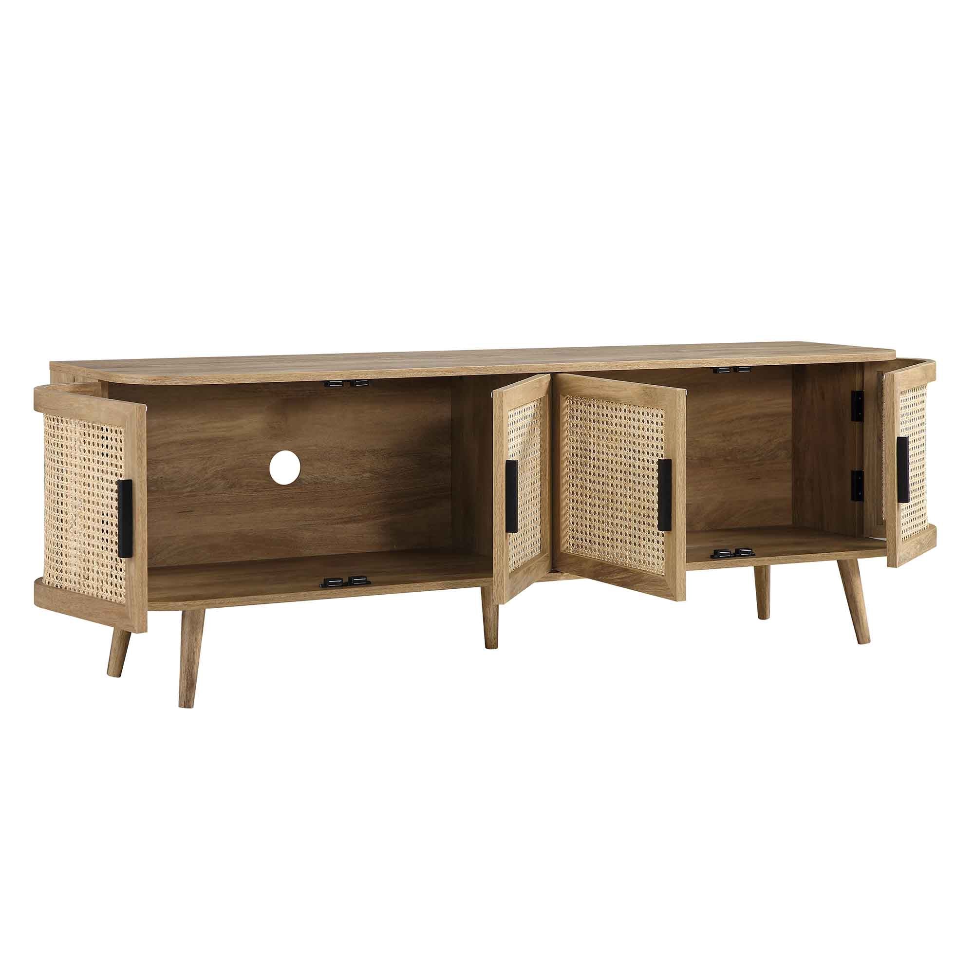 Izzy Curved Rattan 160cm Wide TV Unit, Natural - Image 7