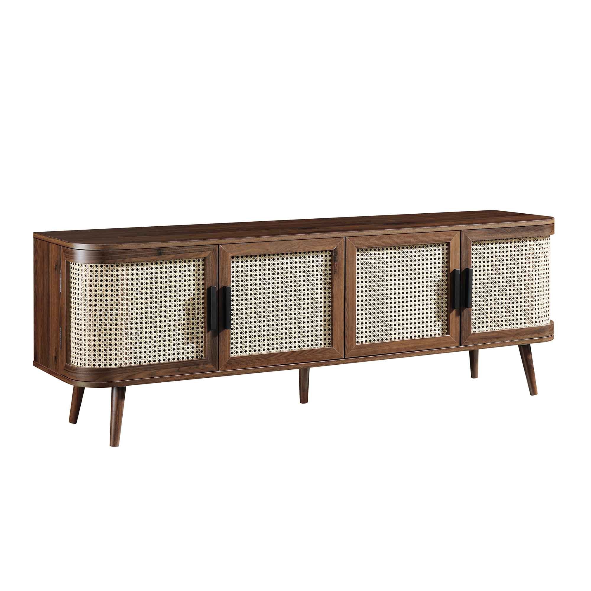 Izzy Curved Rattan 160cm Wide TV Unit, Walnut - Image 5