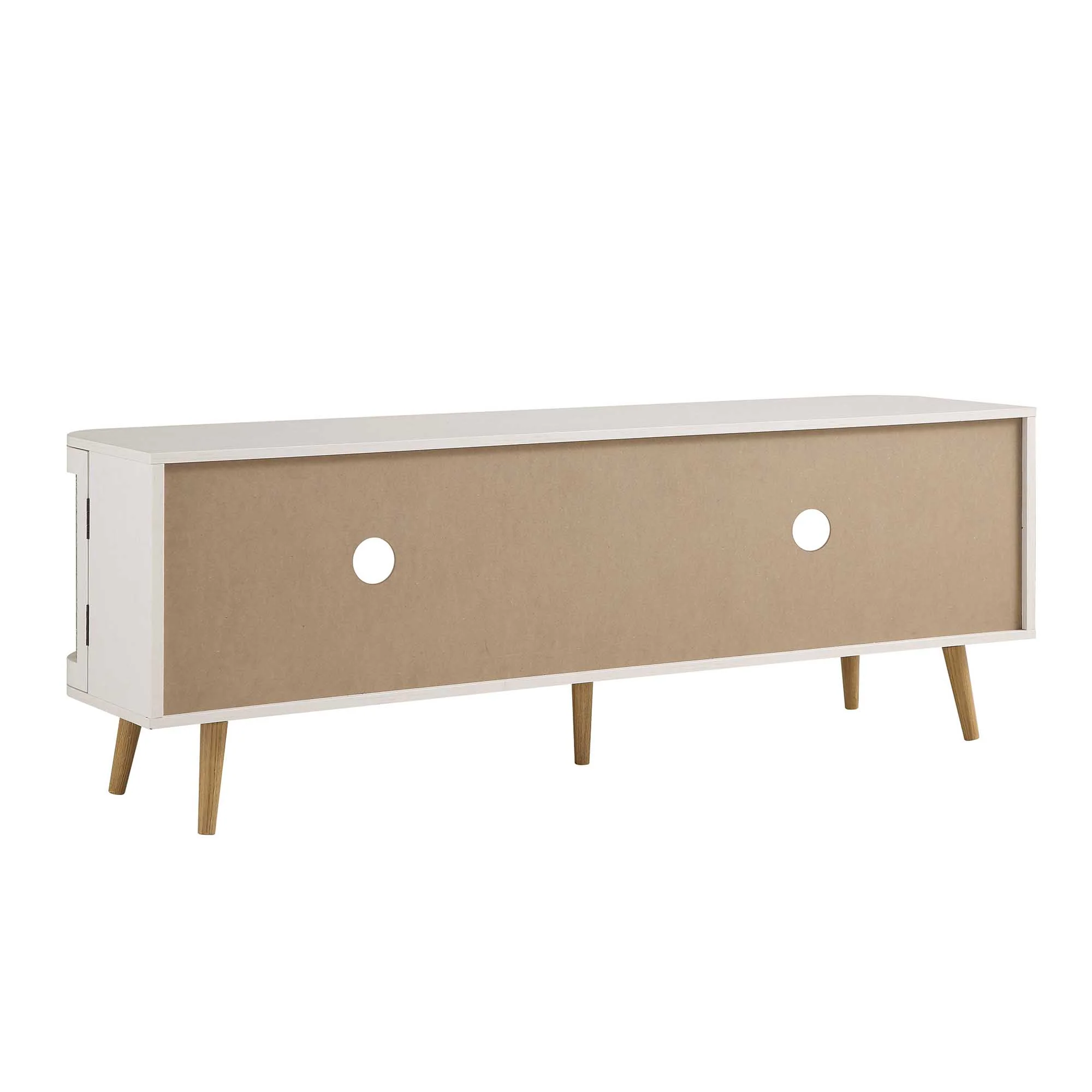 Izzy Curved Rattan 160cm Wide TV Unit, White - Image 10