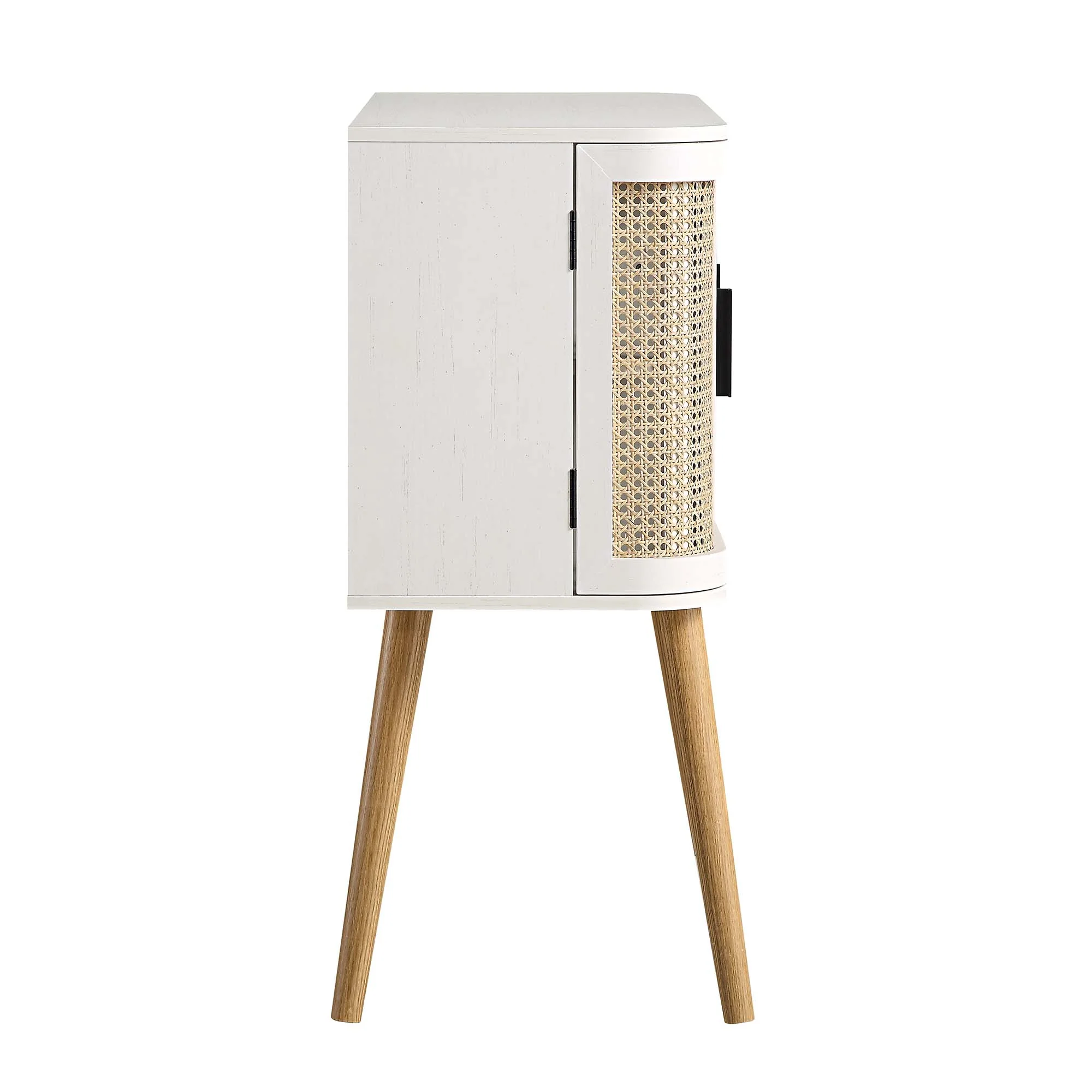 Izzy Curved Rattan 2-Door Buffet Sideboard, White - Image 9