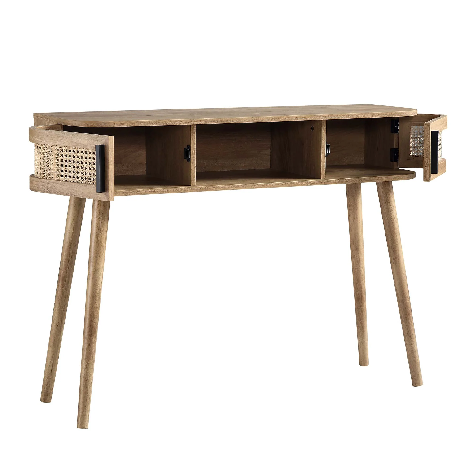 Izzy Curved Rattan 2-Door Table, Natural - Image 7