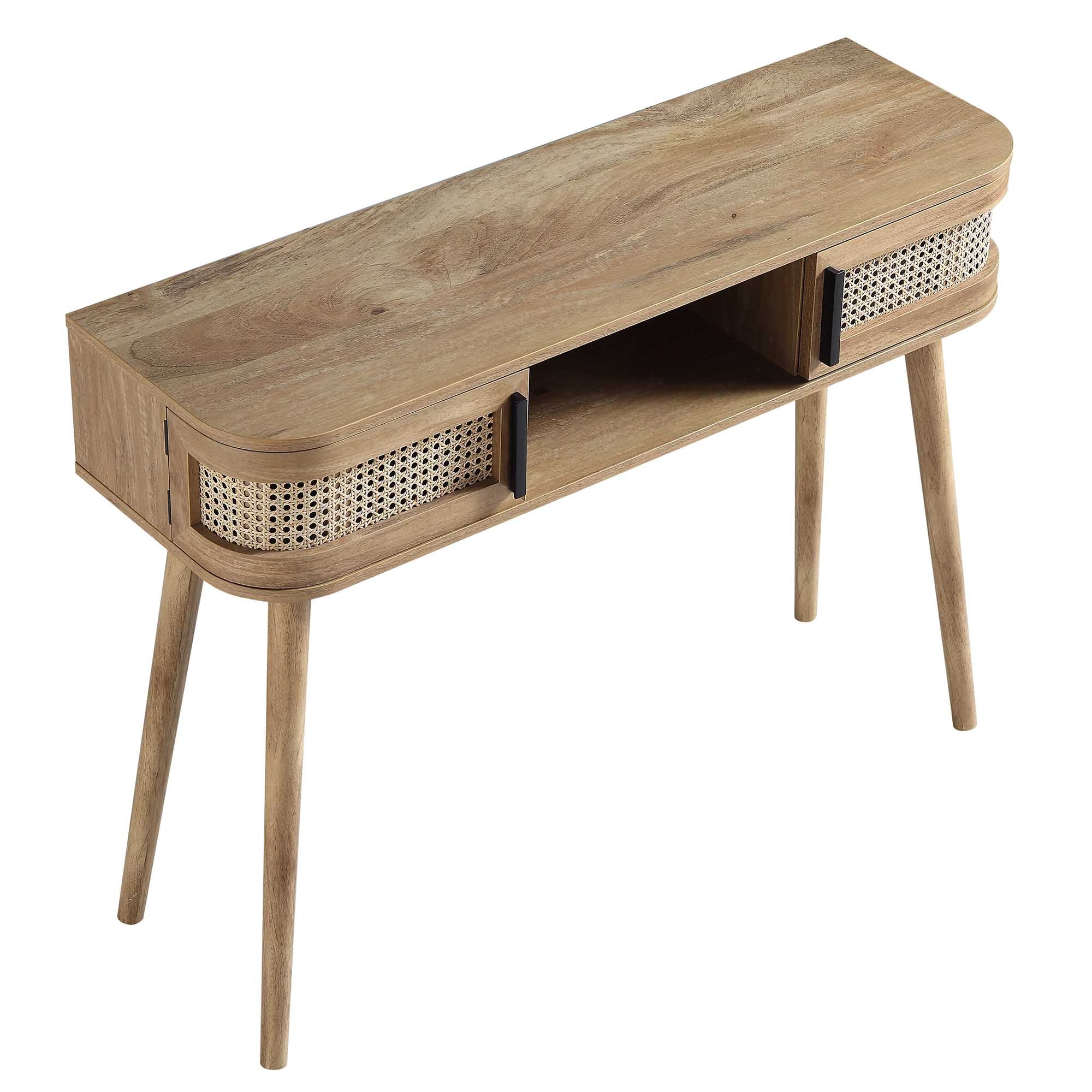 Izzy Curved Rattan 2-Door Table, Natural - Image 8