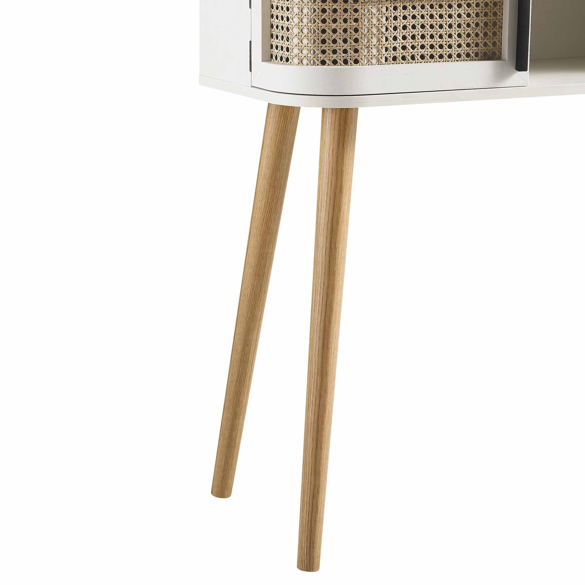 Izzy Curved Rattan 2-Door Table, White - Image 13