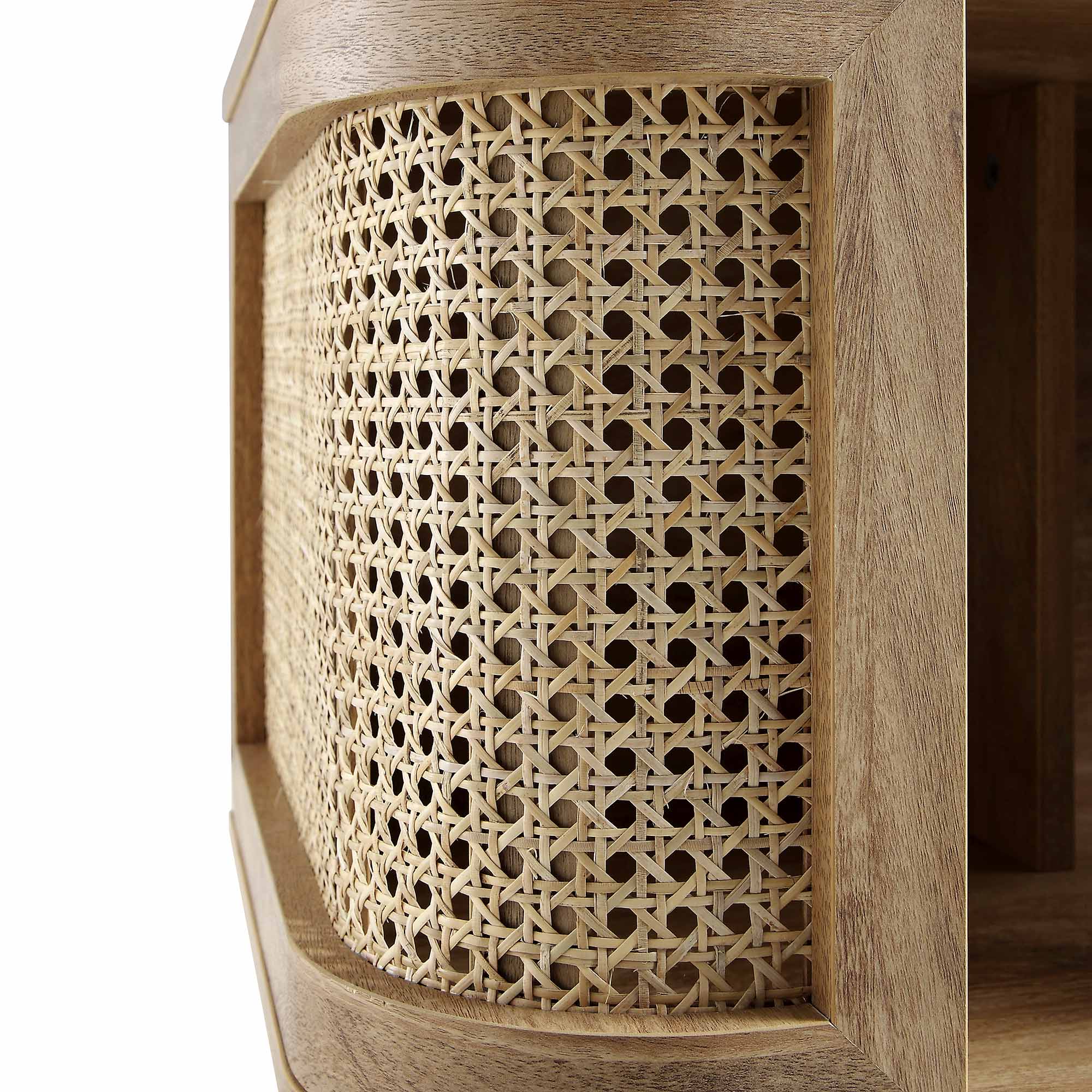 Izzy Curved Rattan Bedside Table, Natural - Image 11