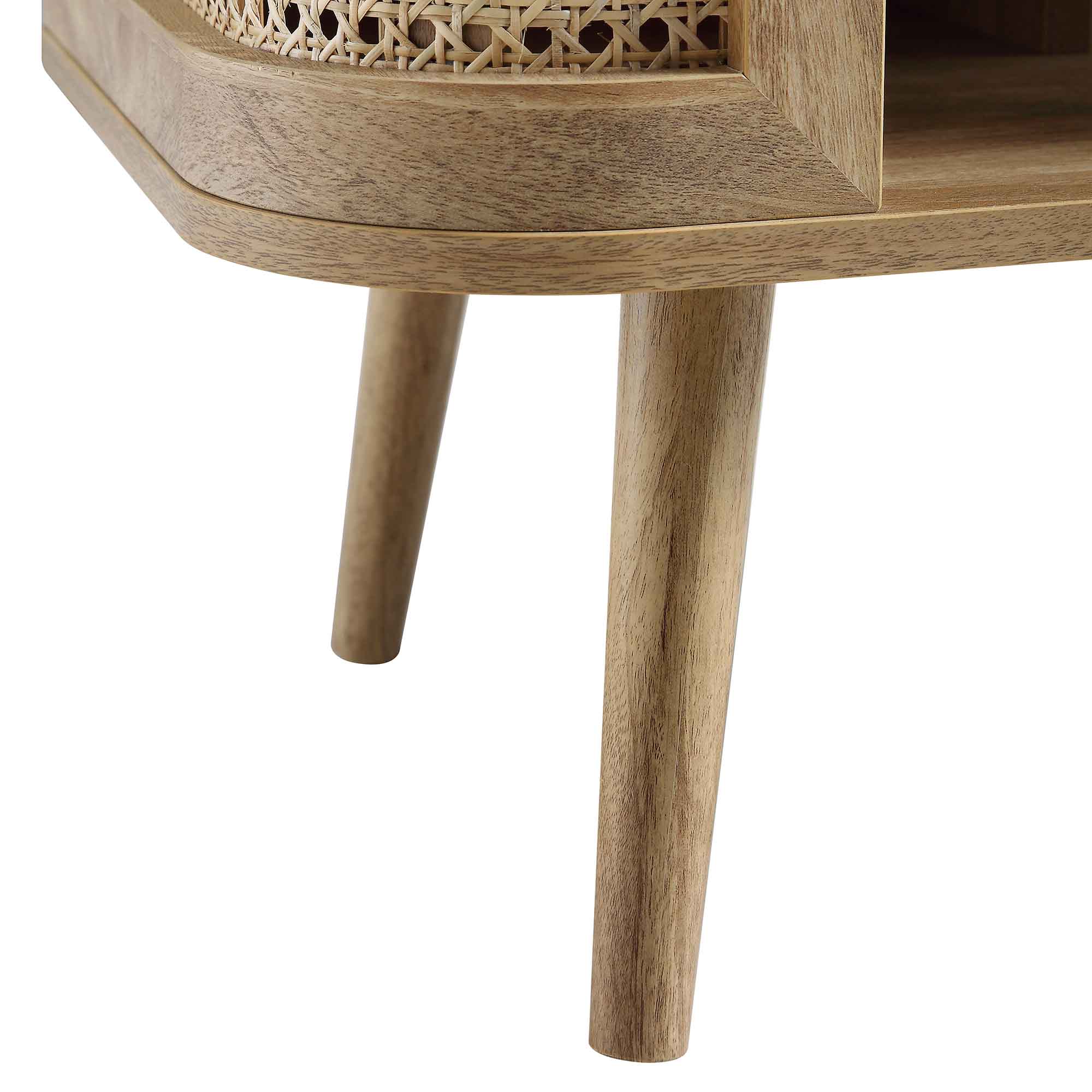 Izzy Curved Rattan Bedside Table, Natural - Image 12