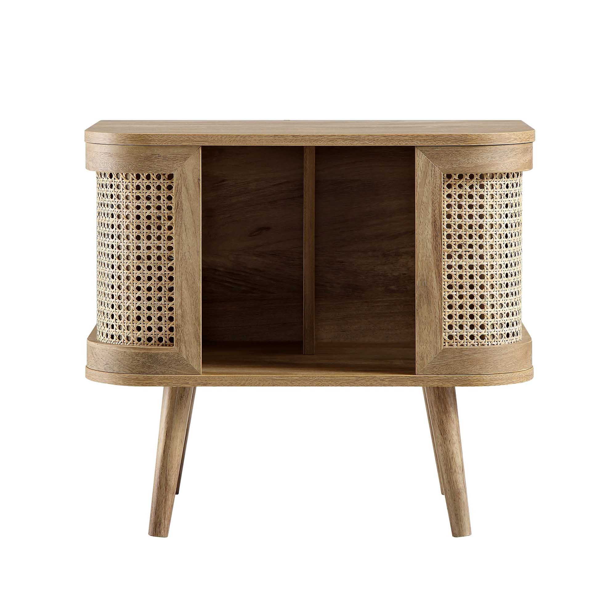 Izzy Curved Rattan Bedside Table, Natural - Image 4
