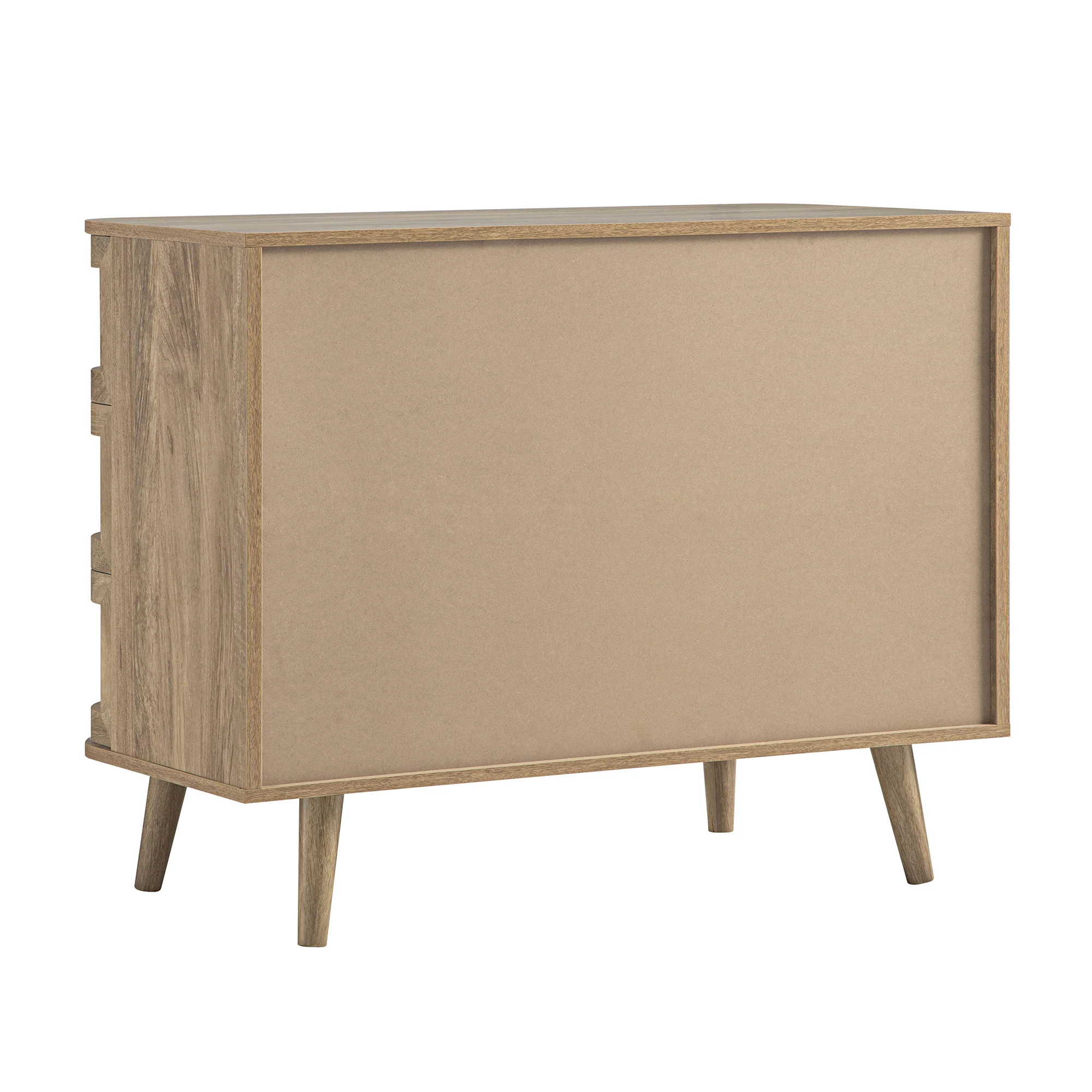 Izzy Curved Rattan Chest of 3 Drawers, Natural - Image 12