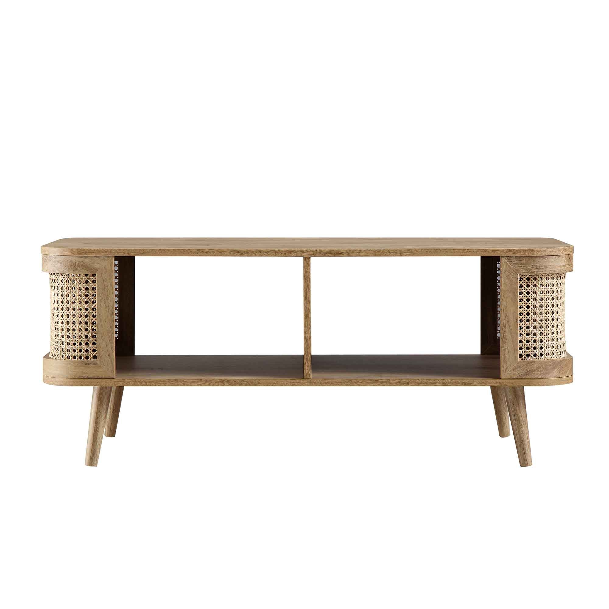 Izzy Curved Rattan Coffee Table, Natural - Image 4
