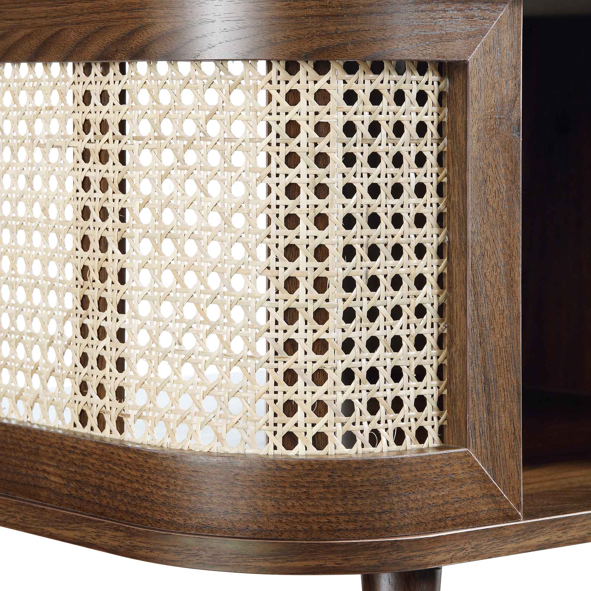 Izzy Curved Rattan Coffee Table, Walnut - Image 10