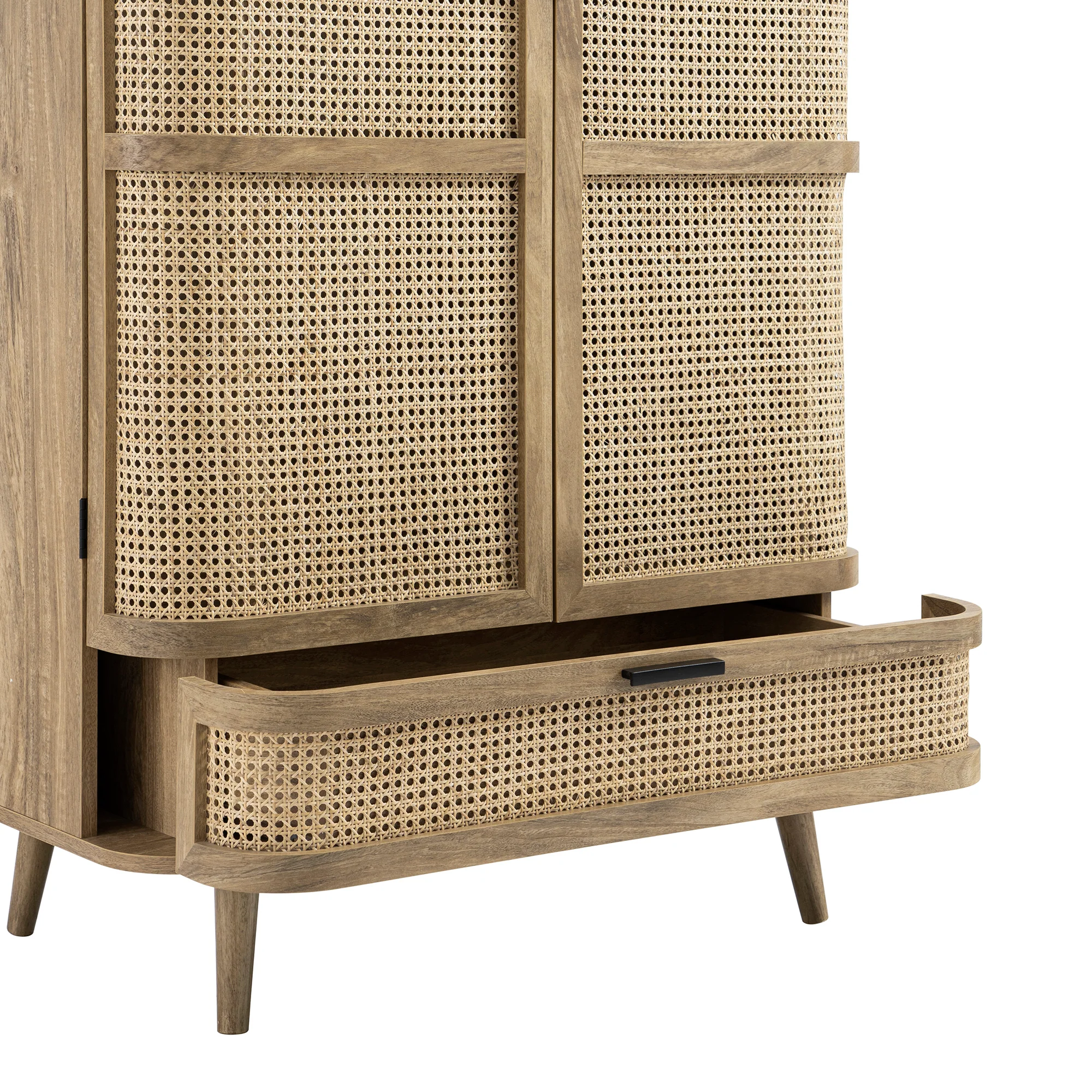 Izzy Curved Rattan Double Wardrobe, Natural - Image 16
