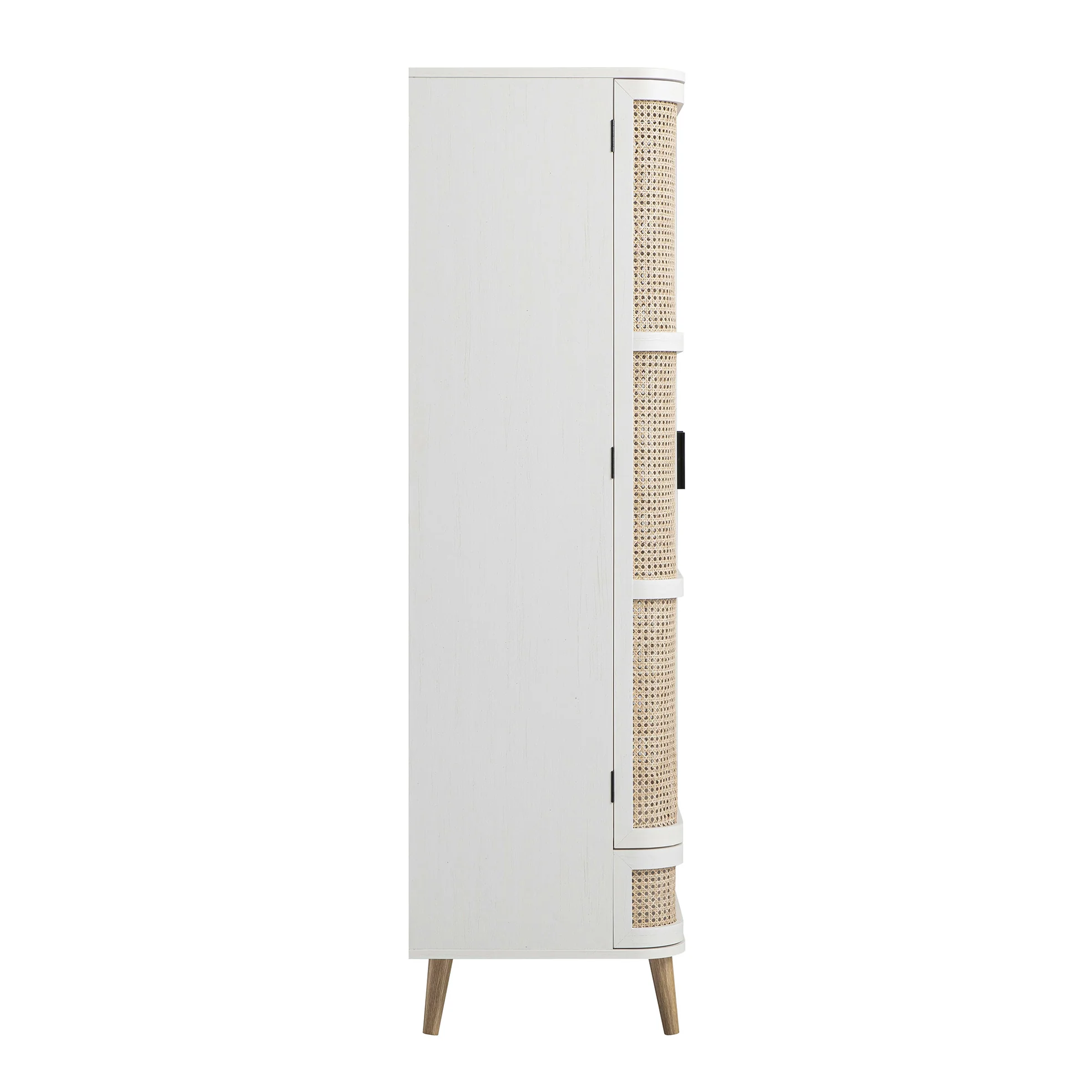 Izzy Curved Rattan Double Wardrobe, White - Image 12
