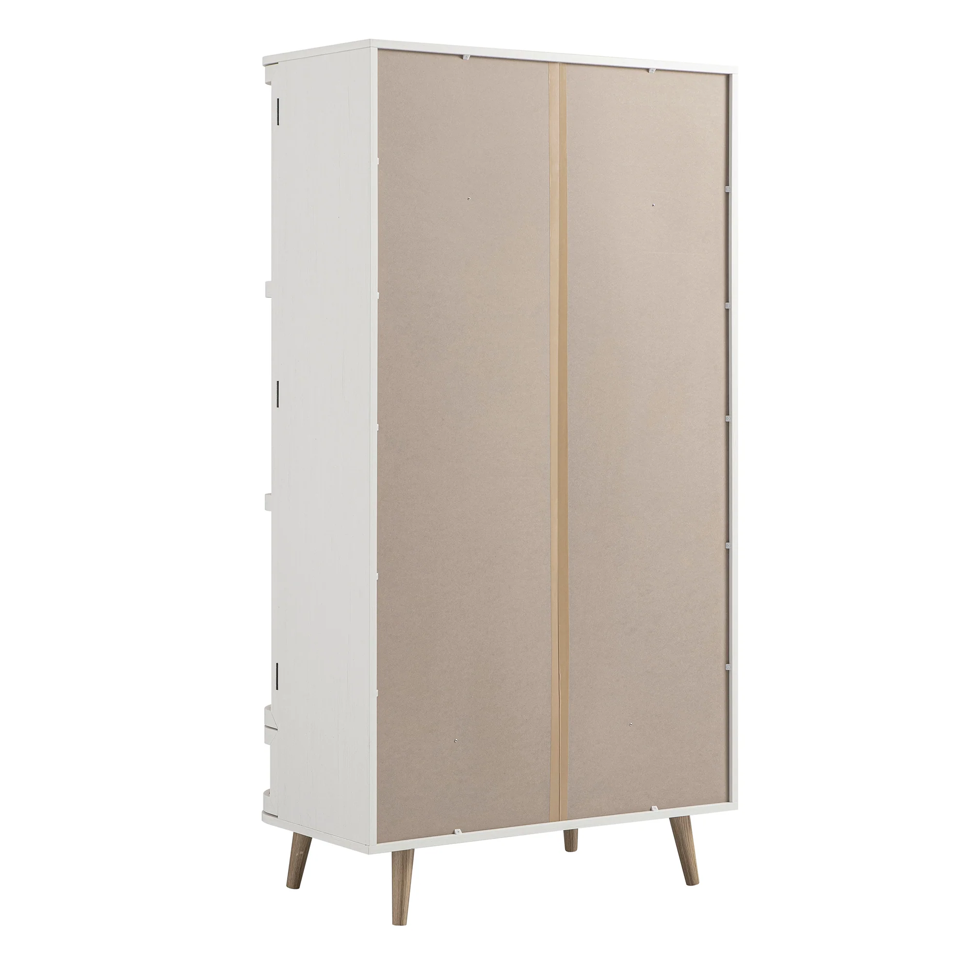 Izzy Curved Rattan Double Wardrobe, White - Image 13