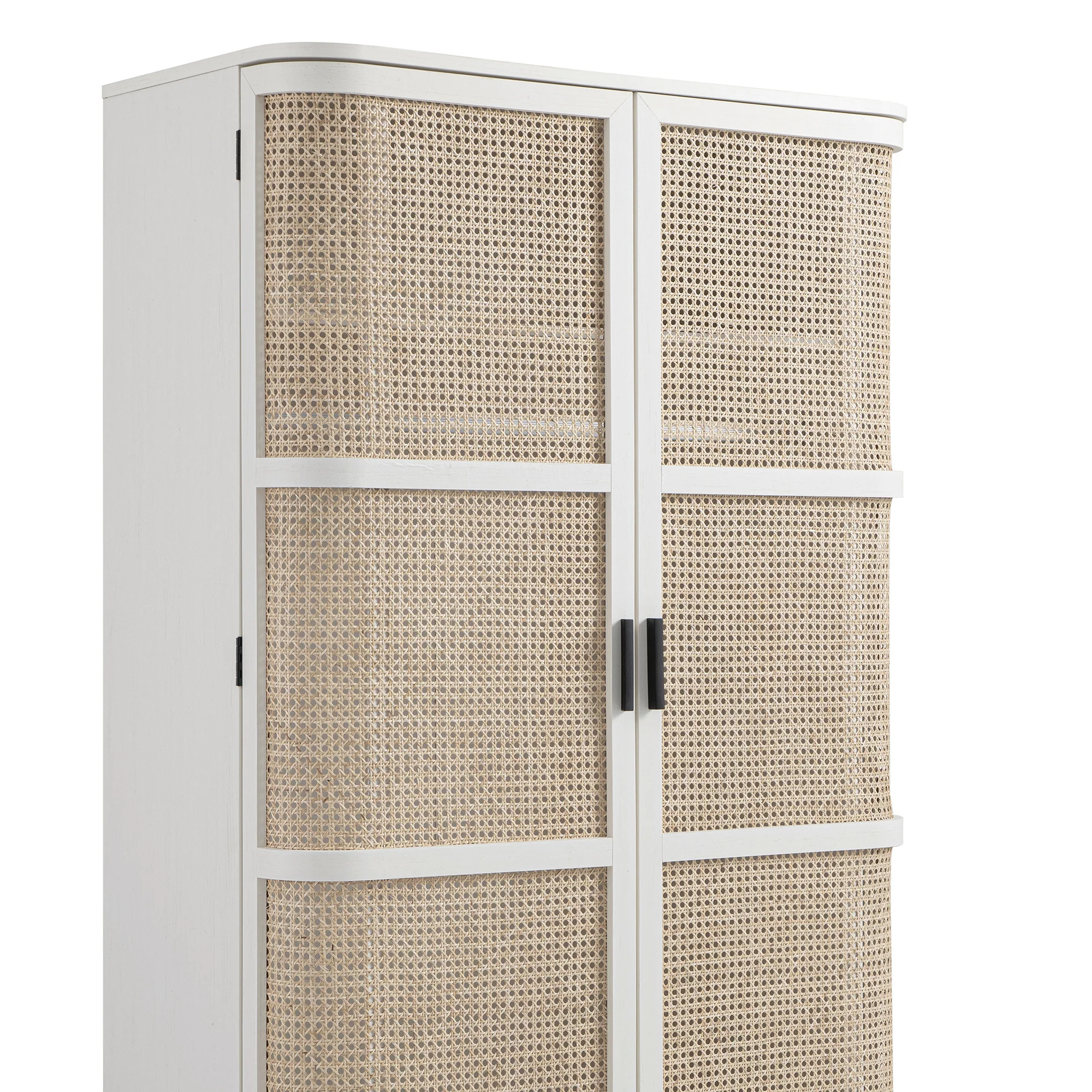 Izzy Curved Rattan Double Wardrobe, White - Image 14