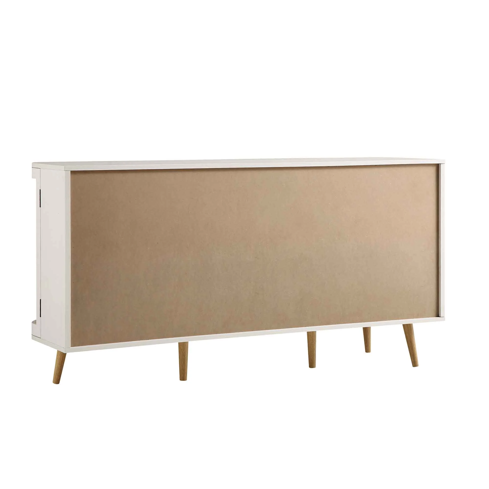 Izzy Curved Rattan Large 3-Door Sideboard, White - Image 10