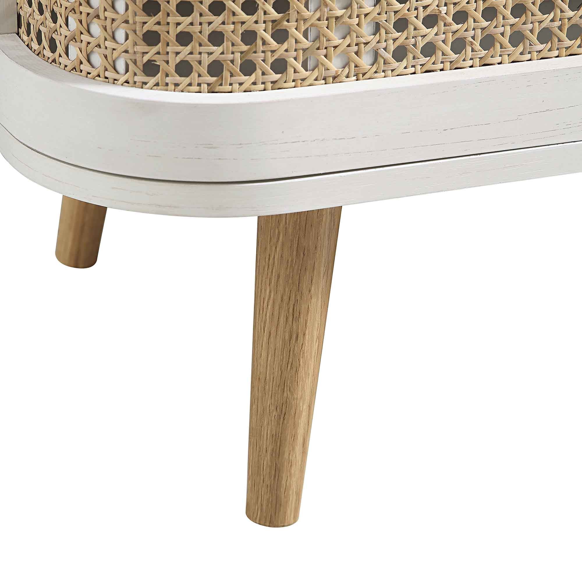 Izzy Curved Rattan Large 3-Door Sideboard, White - Image 16